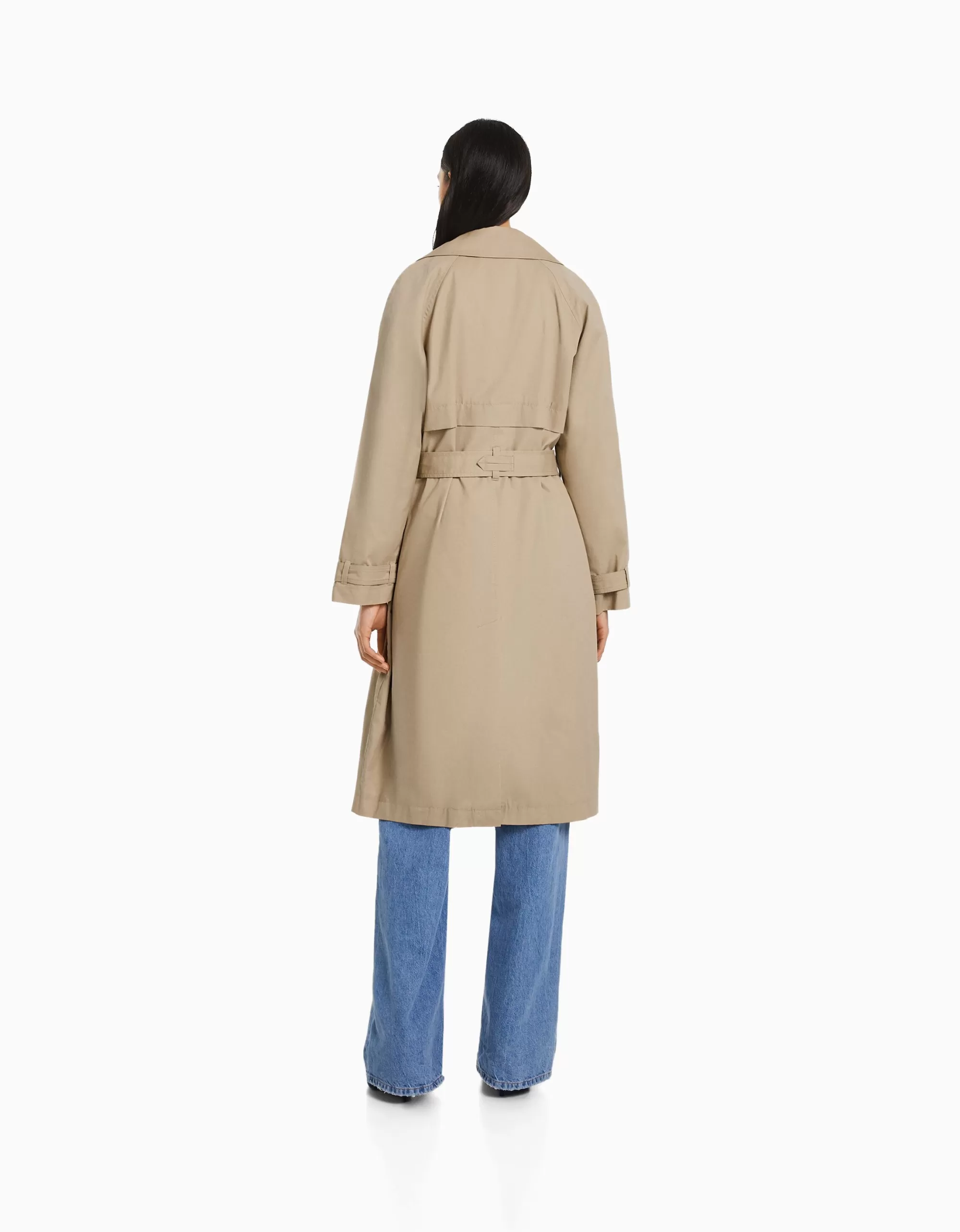 MUJER BERSHKA Abrigo trench algodón