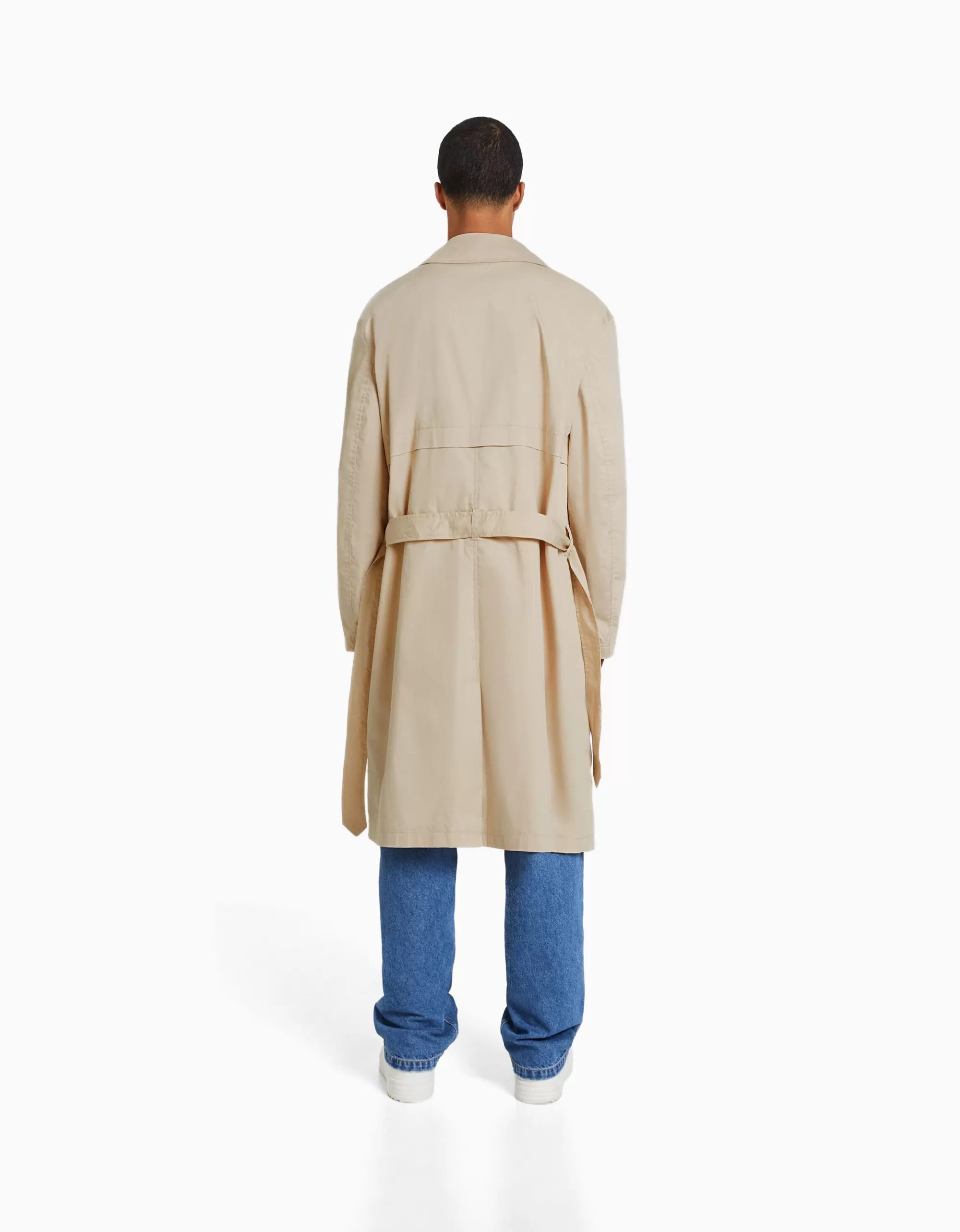 HOMBRE BERSHKA Abrigo trench algodón