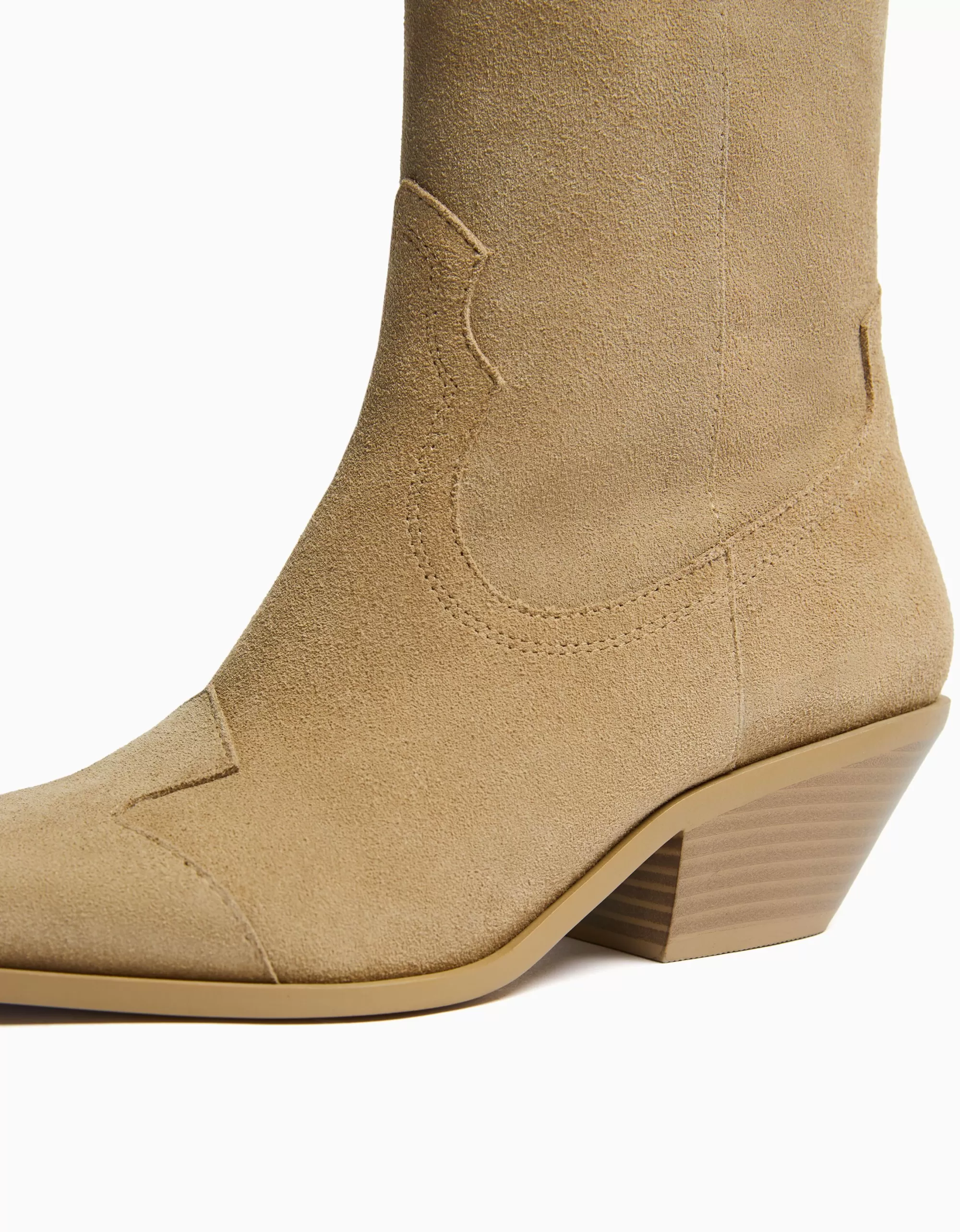 MUJER BERSHKA Botines tacón cowboy PIEL
