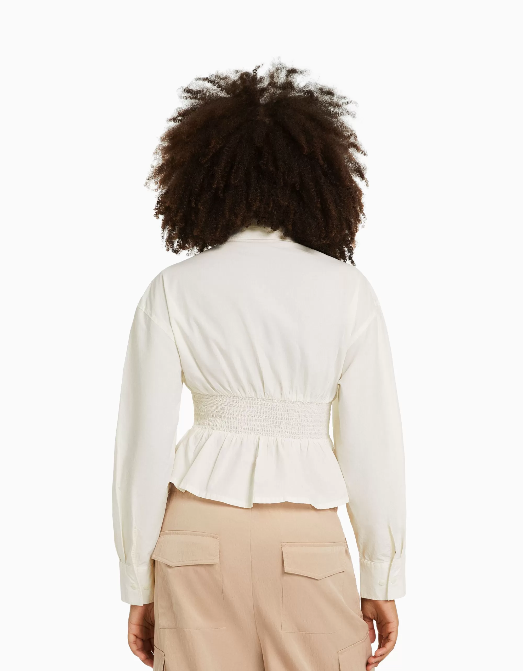 MUJER BERSHKA Camisa manga larga detalle