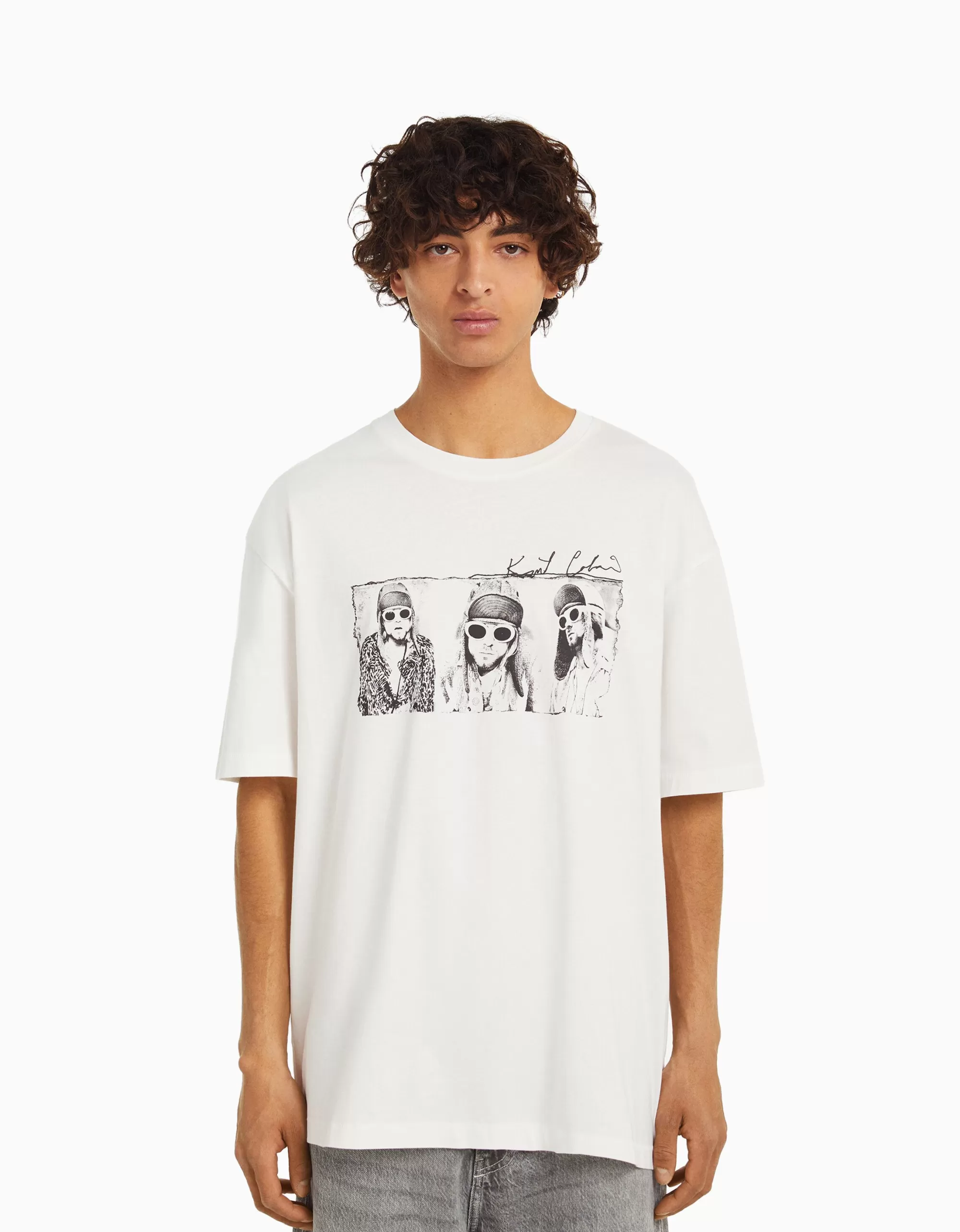 HOMBRE BERSHKA Camiseta manga corta boxy fit Kurt Kobain