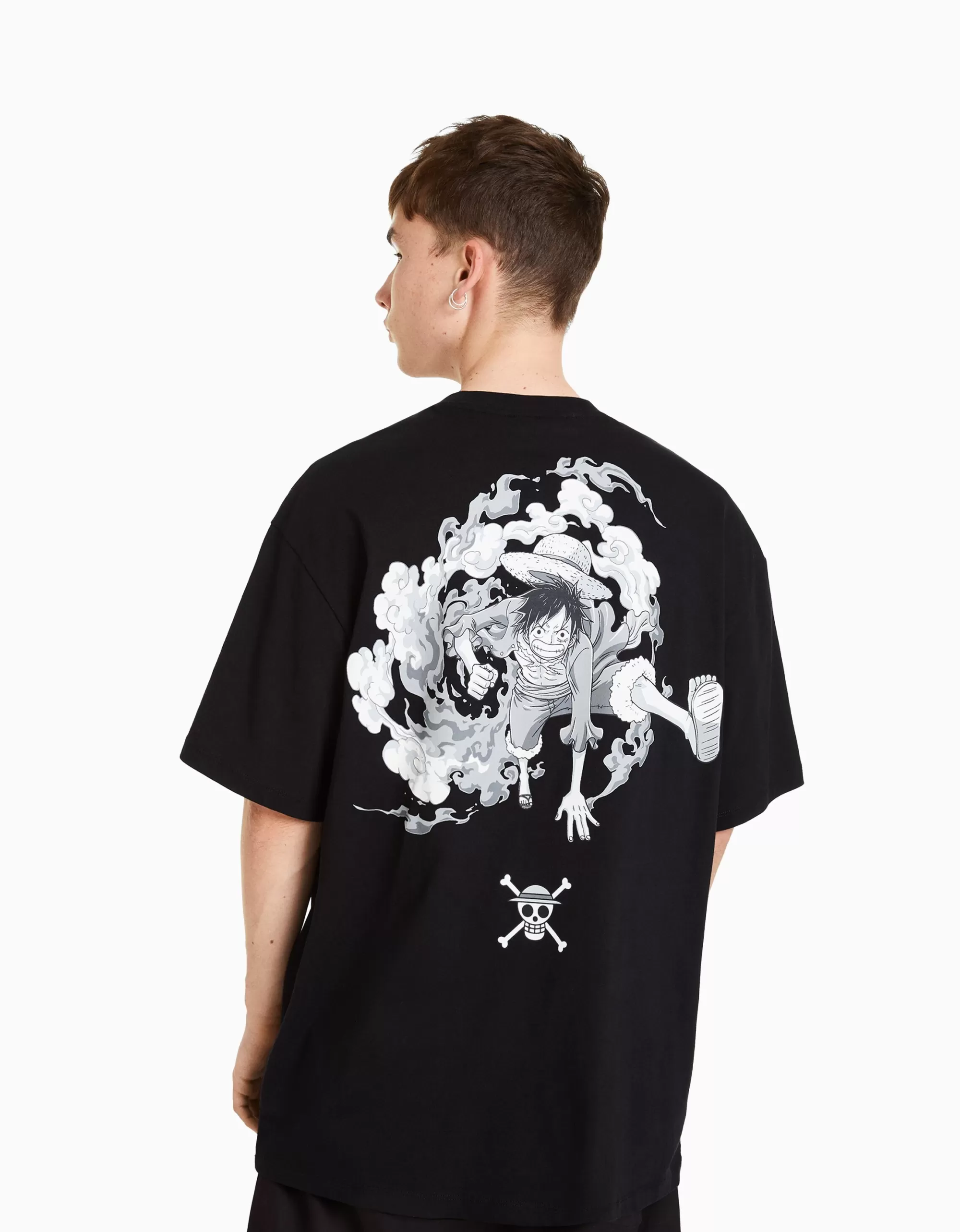 HOMBRE BERSHKA Camiseta manga corta boxy fit print One Piece