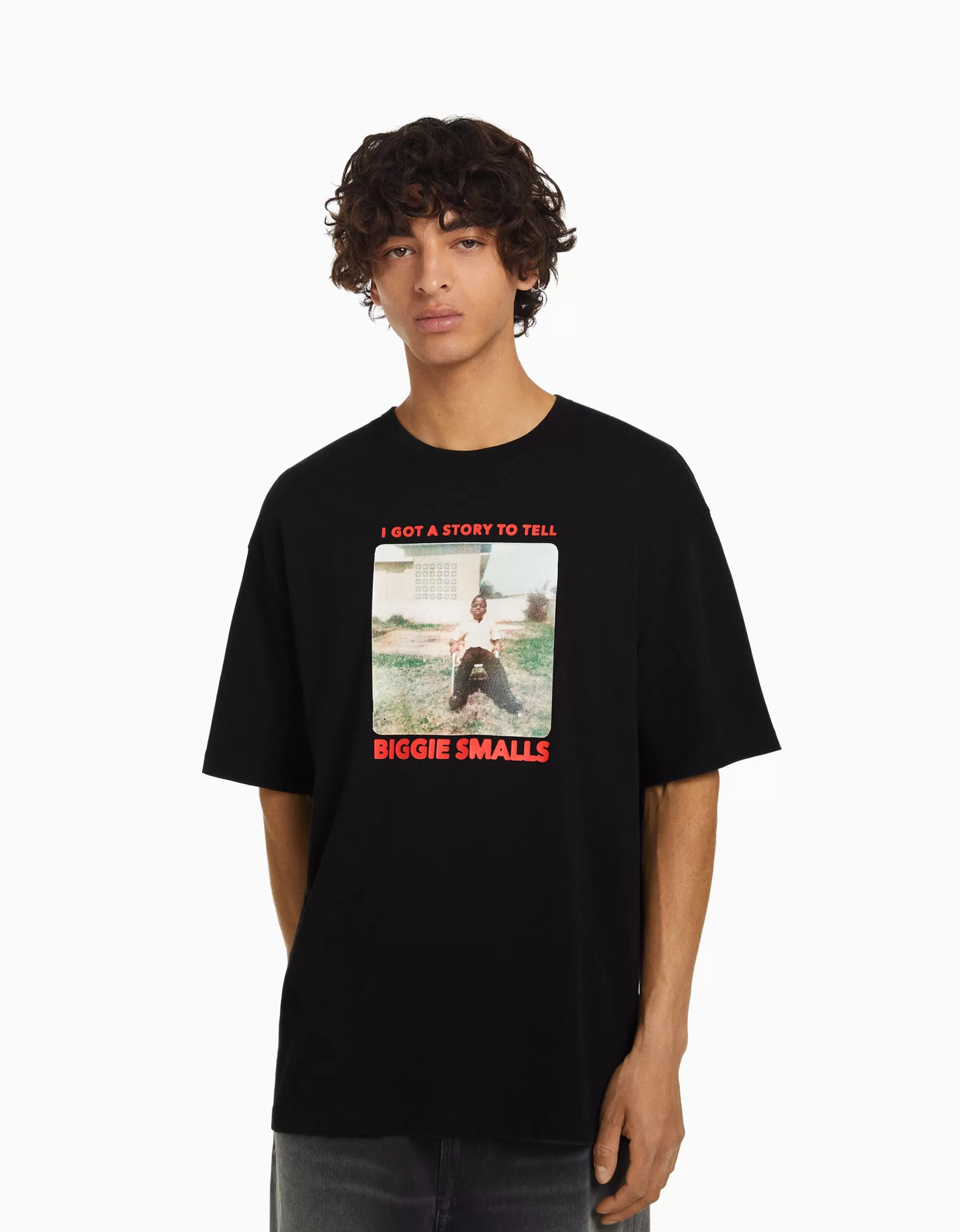 HOMBRE BERSHKA Camiseta manga corta boxy fit print The Notorious B.I.G.