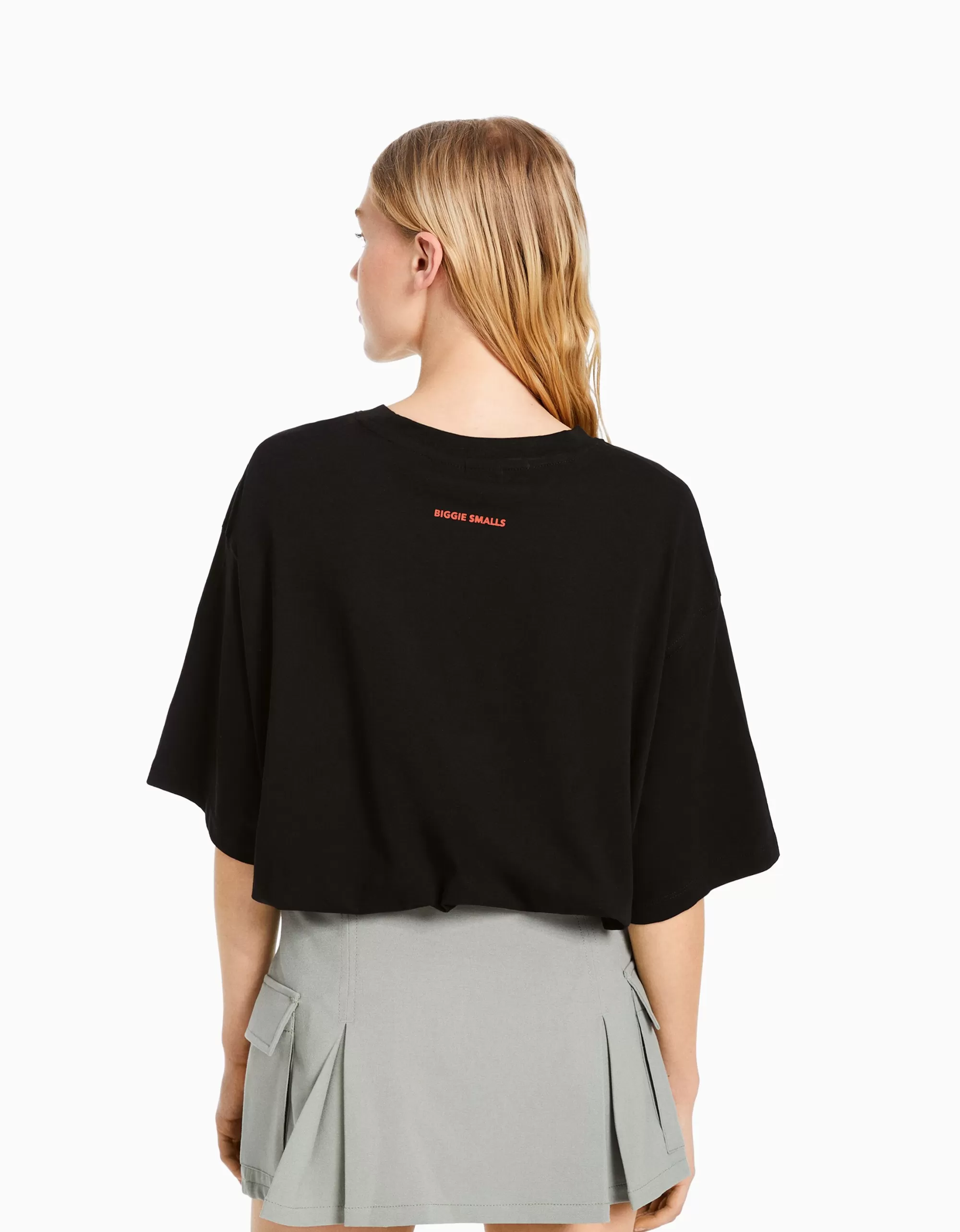 MUJER BERSHKA Camiseta manga corta boxy fit print The Notorious B.I.G.