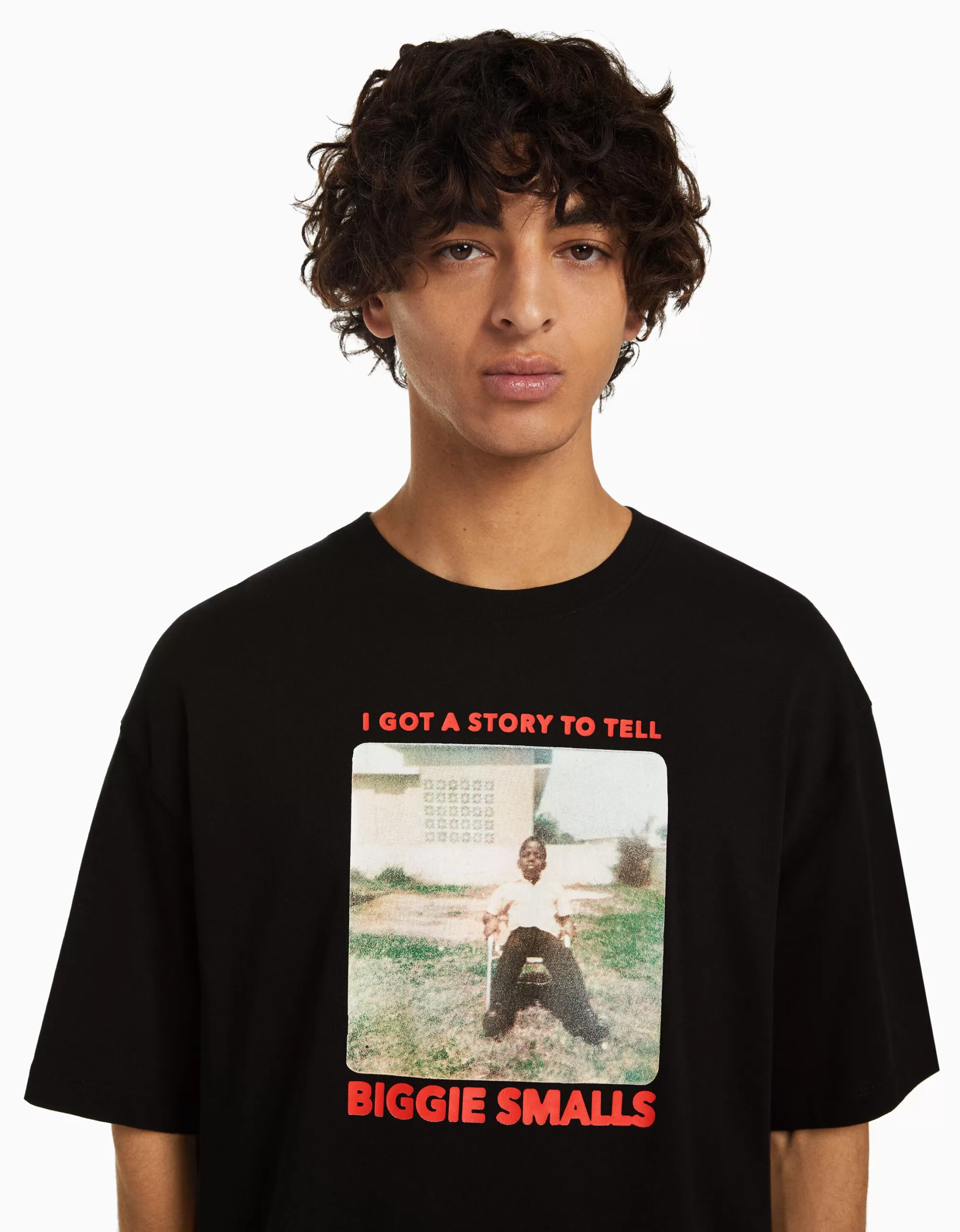 HOMBRE BERSHKA Camiseta manga corta boxy fit print The Notorious B.I.G.