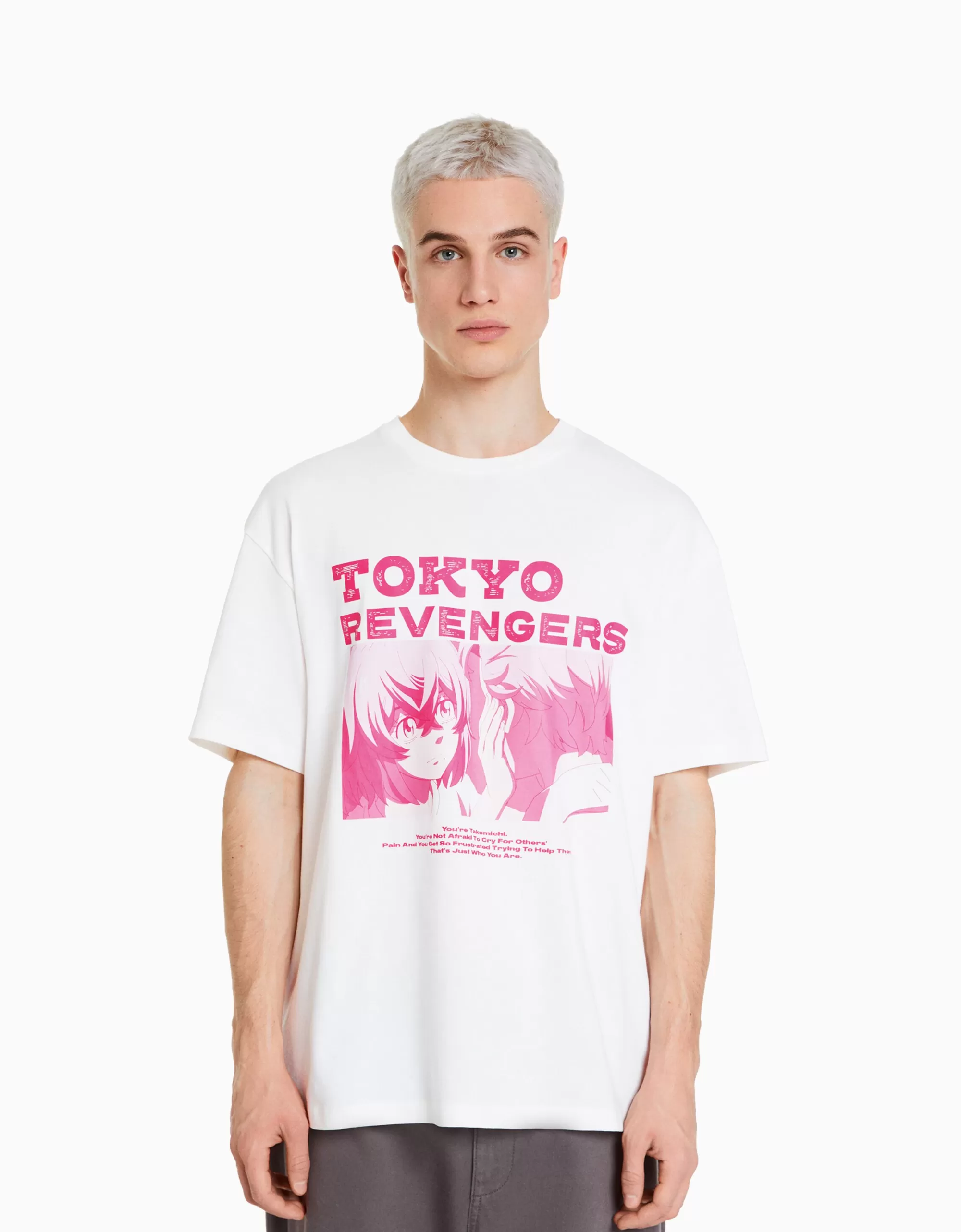 HOMBRE BERSHKA Camiseta manga corta boxy fit print TOKYO REVENGERS
