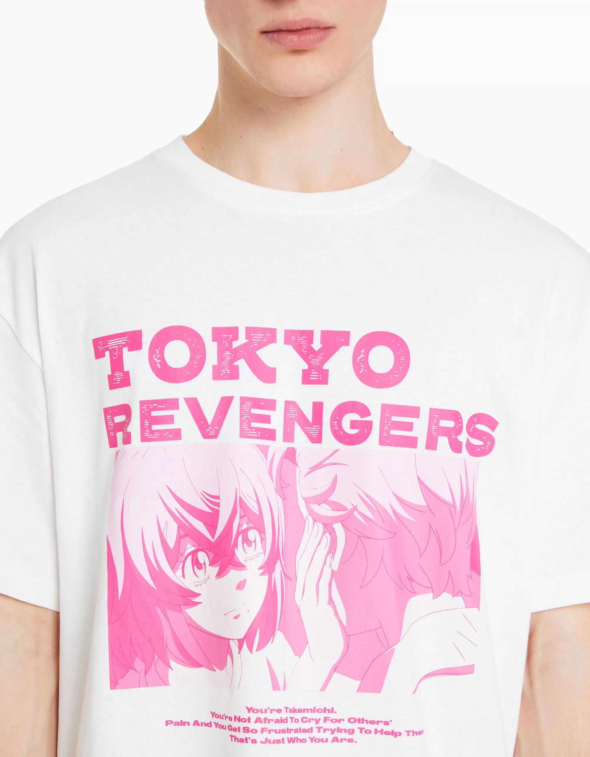 HOMBRE BERSHKA Camiseta manga corta boxy fit print TOKYO REVENGERS