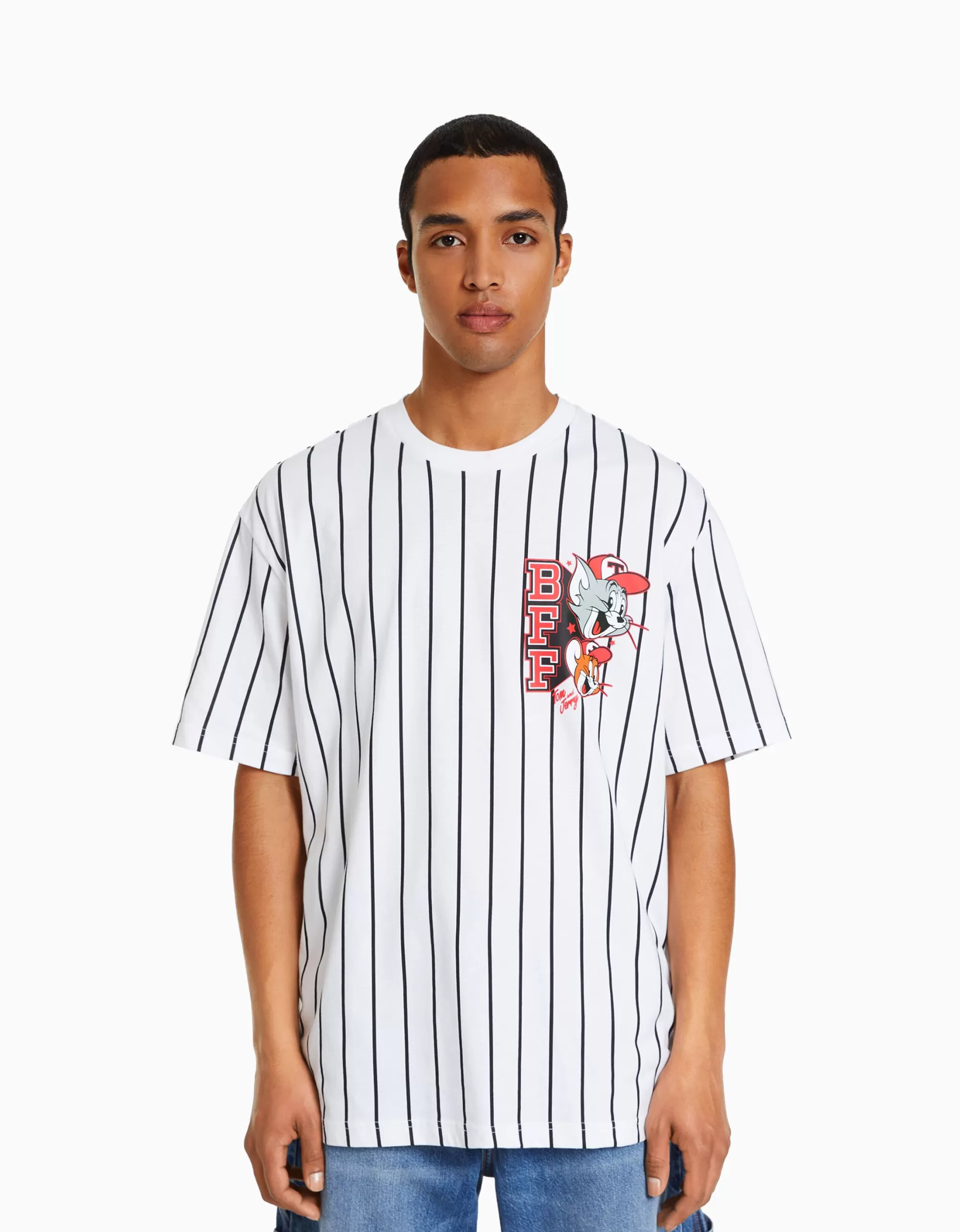 HOMBRE BERSHKA Camiseta manga corta boxy fit print TomJerry