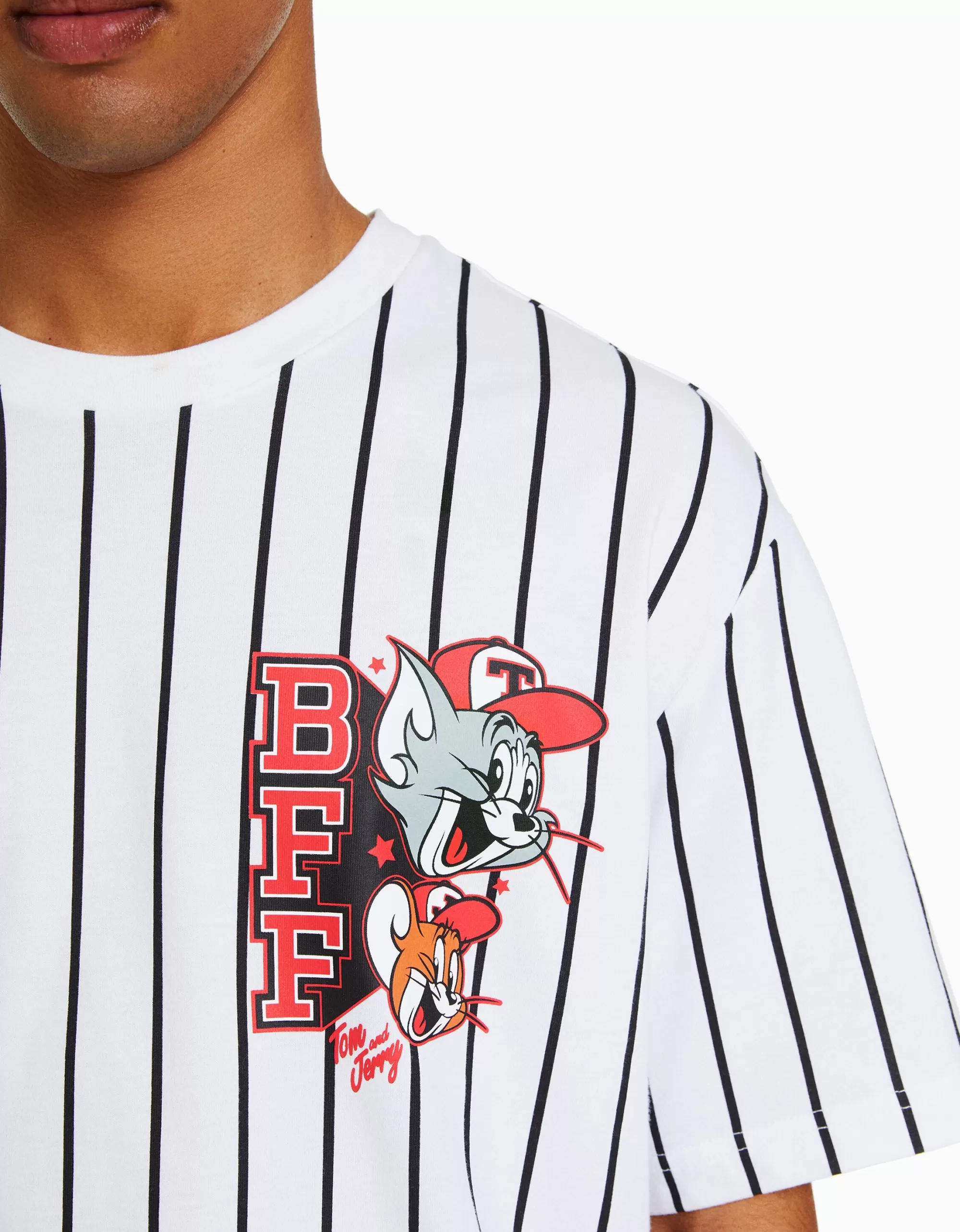 HOMBRE BERSHKA Camiseta manga corta boxy fit print TomJerry