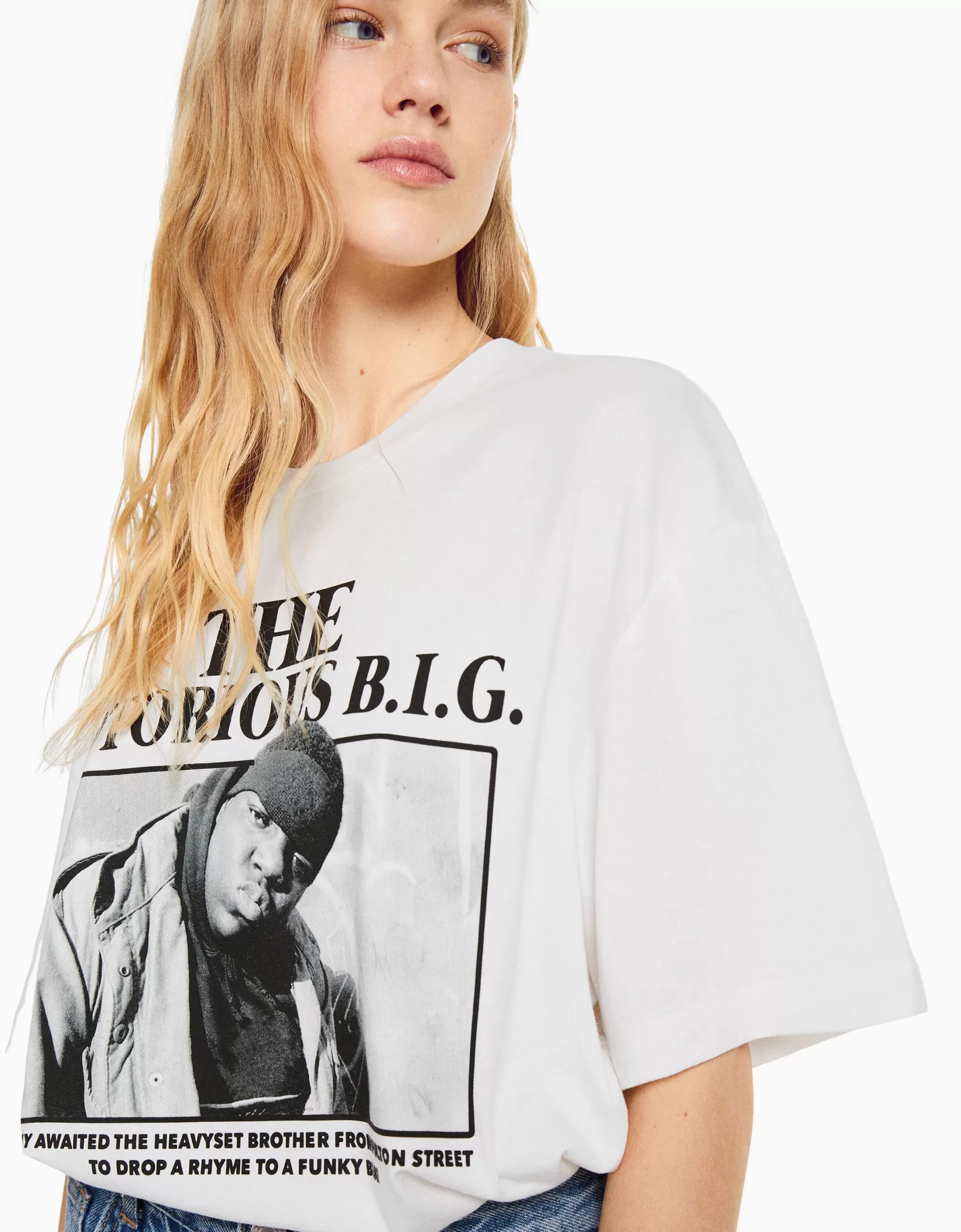 MUJER BERSHKA Camiseta manga corta boxy fit The Notorious B.I.G.