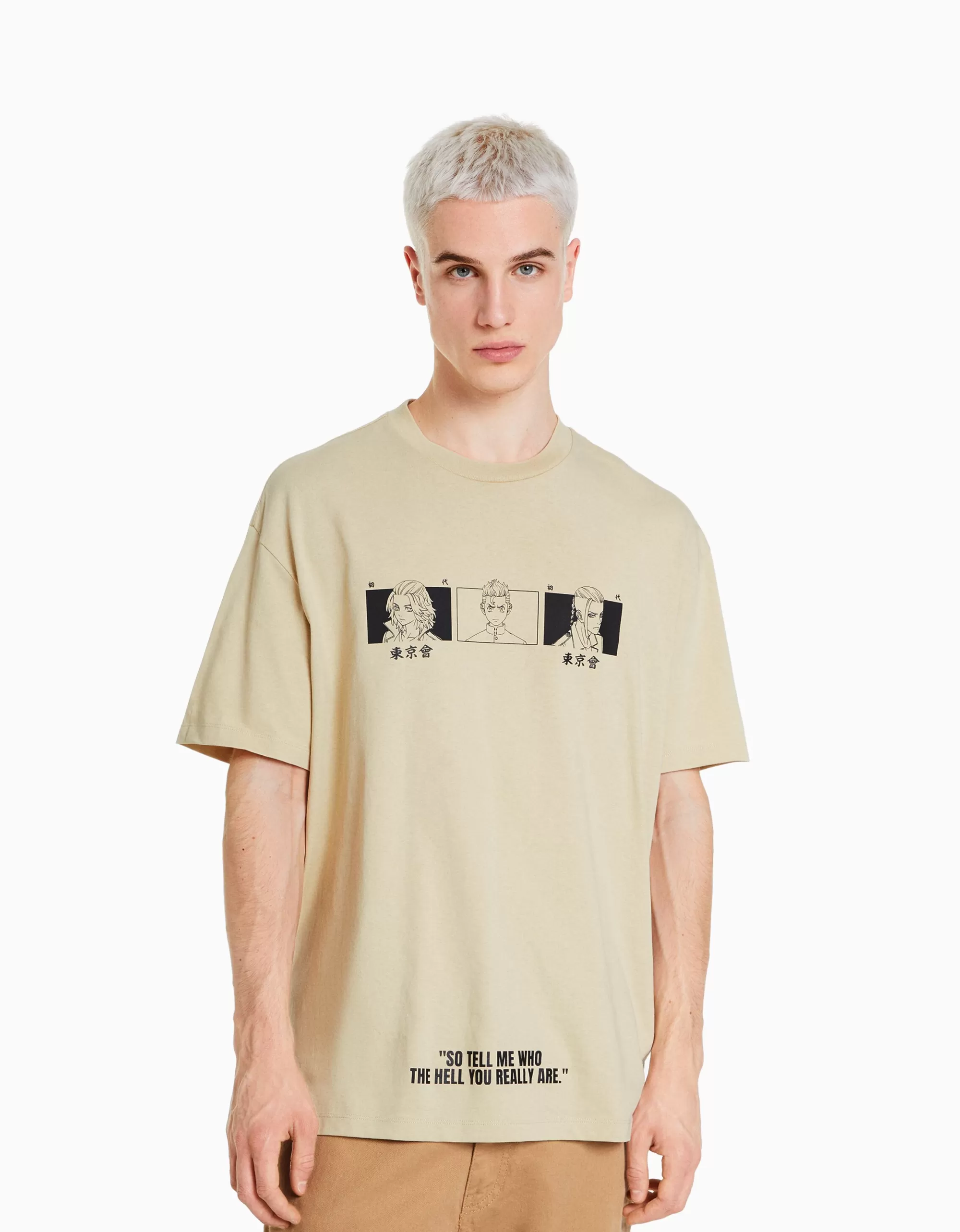 HOMBRE BERSHKA Camiseta manga corta boxy fit TOKYO REVENGERS