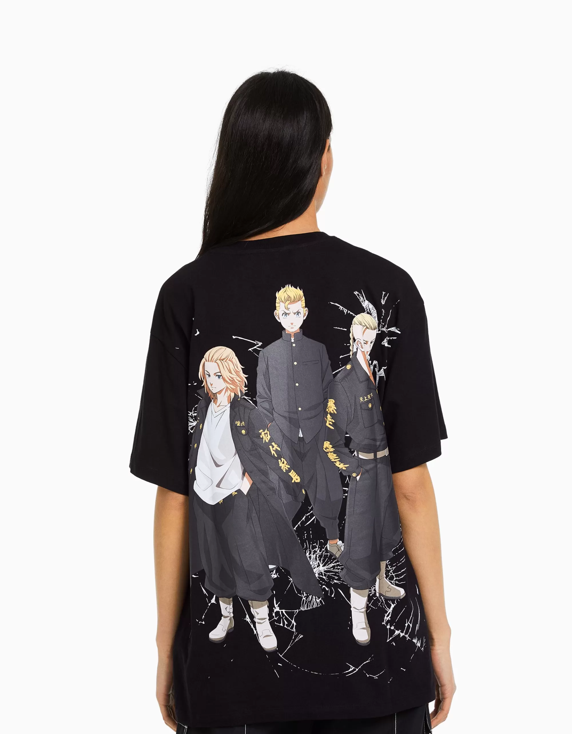 MUJER BERSHKA Camiseta manga corta boxy fit TOKYO REVENGERS
