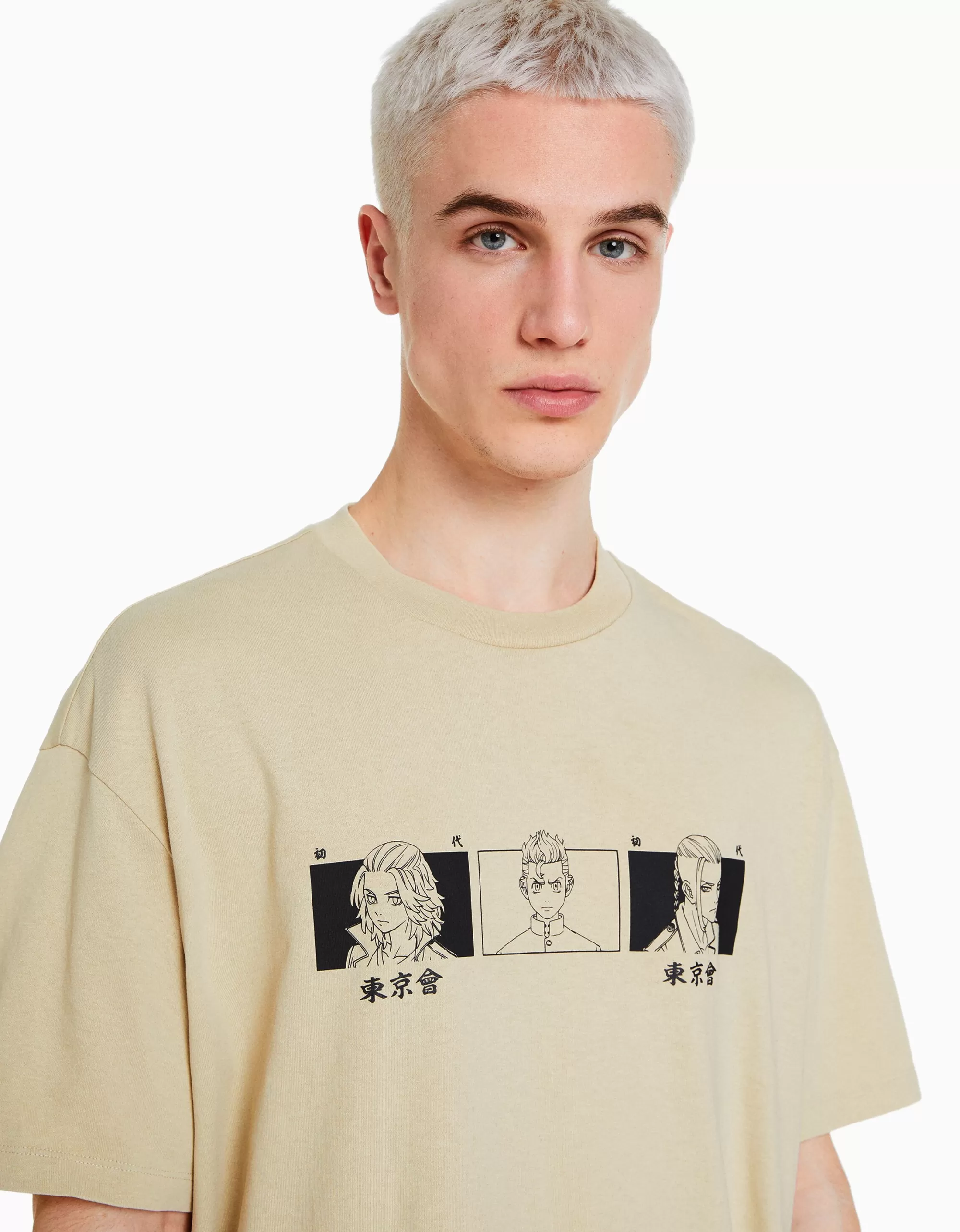 HOMBRE BERSHKA Camiseta manga corta boxy fit TOKYO REVENGERS