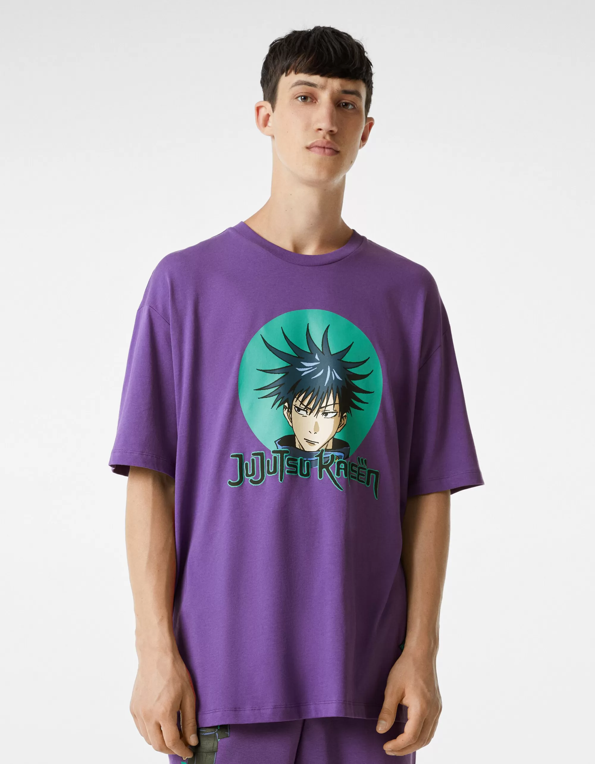 HOMBRE BERSHKA Camiseta manga corta oversize boxy fit print Jujutsu