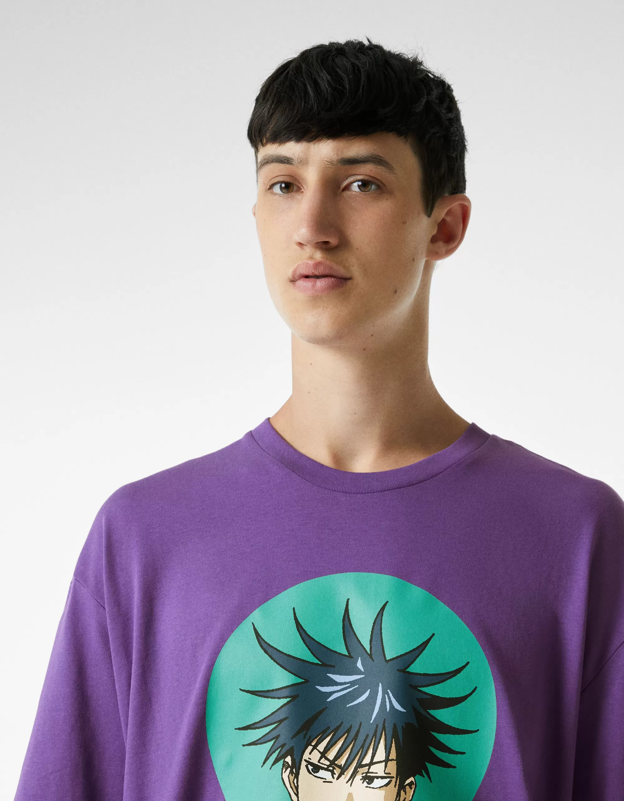 HOMBRE BERSHKA Camiseta manga corta oversize boxy fit print Jujutsu