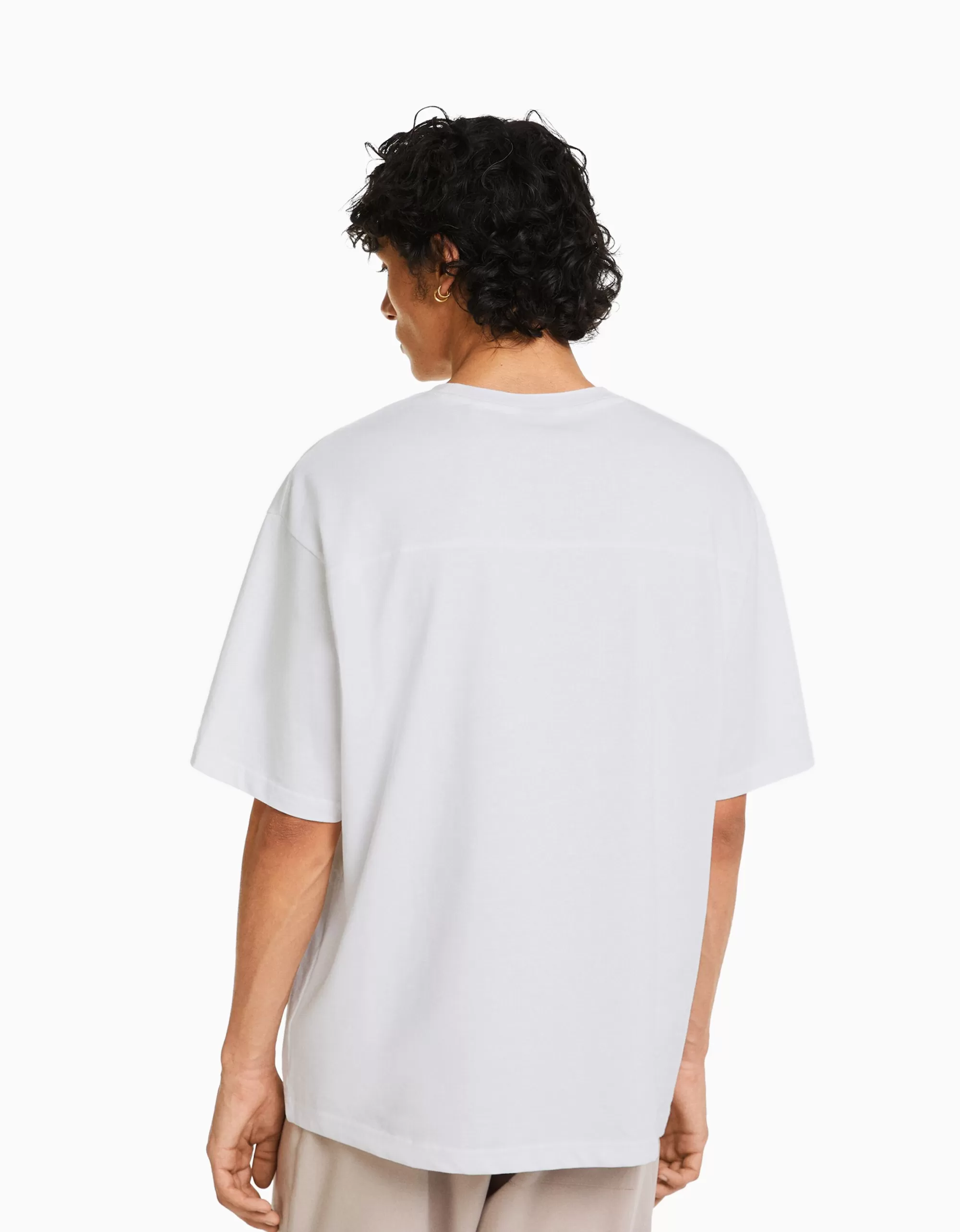 HOMBRE BERSHKA Camiseta manga corta oversize print