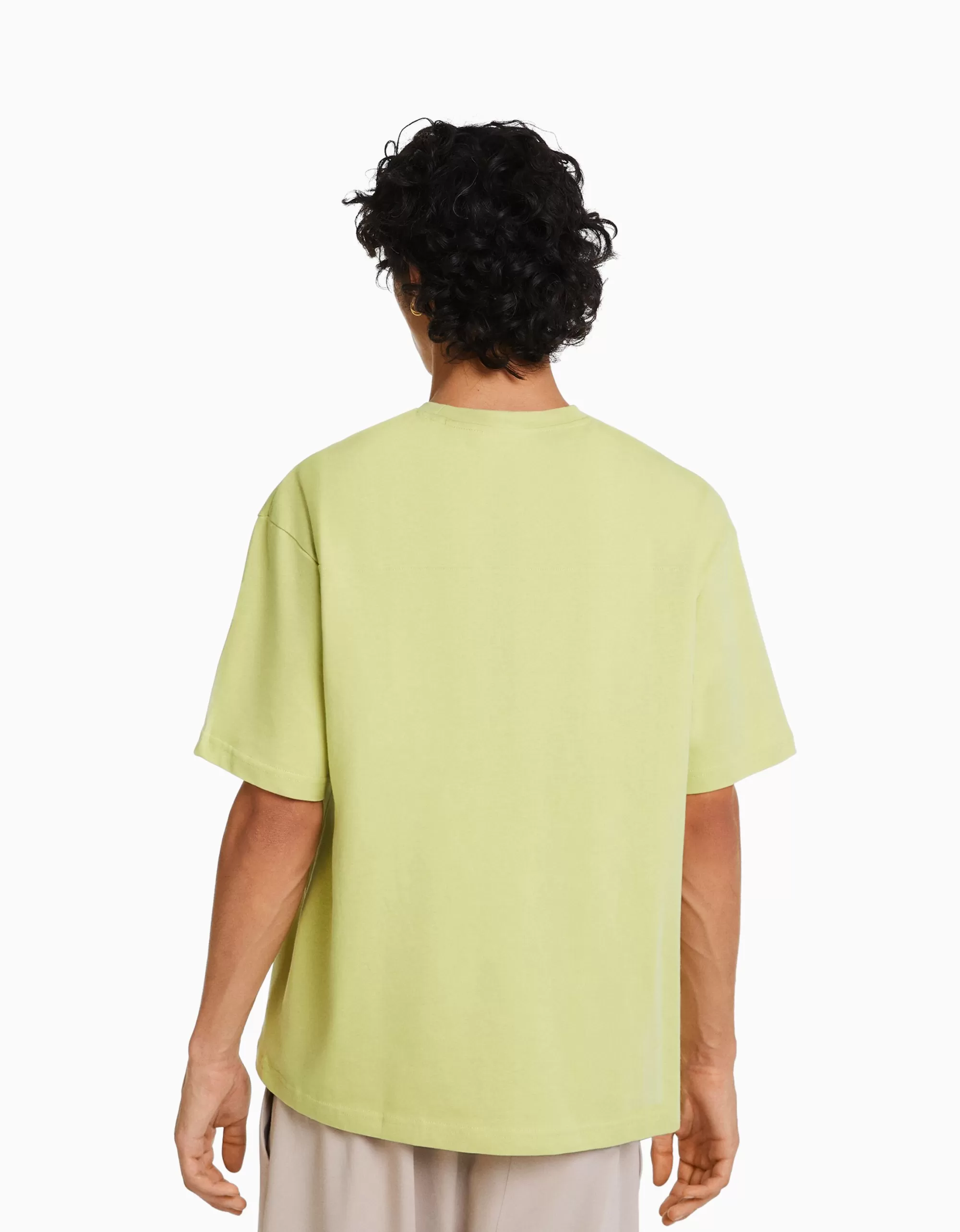HOMBRE BERSHKA Camiseta manga corta oversize print