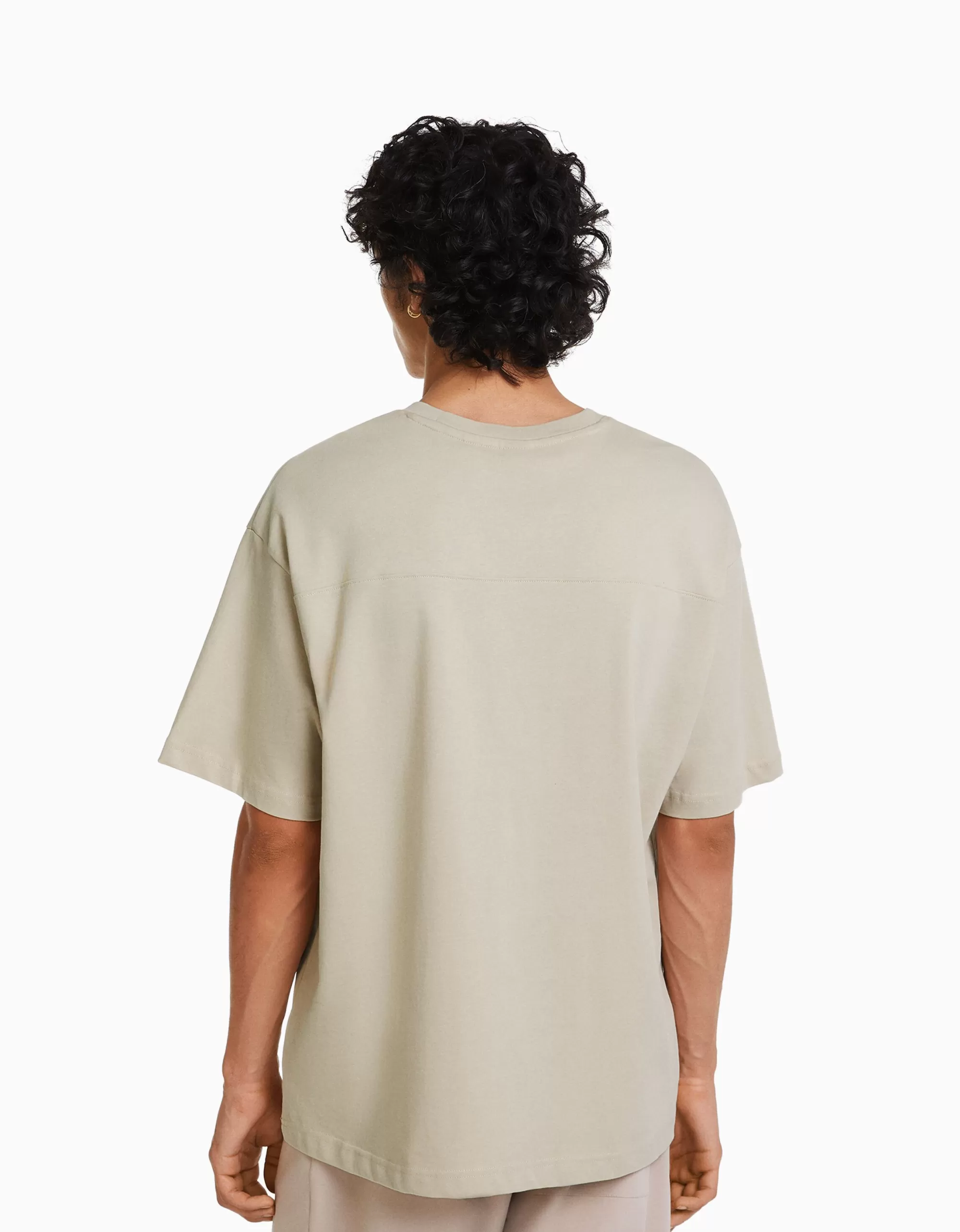 HOMBRE BERSHKA Camiseta manga corta oversize print