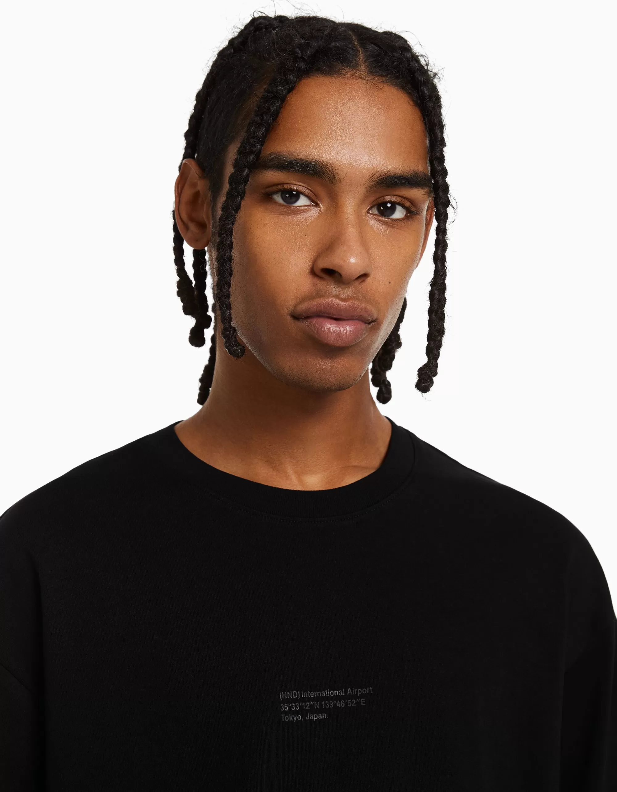 HOMBRE BERSHKA Camiseta manga corta oversize print