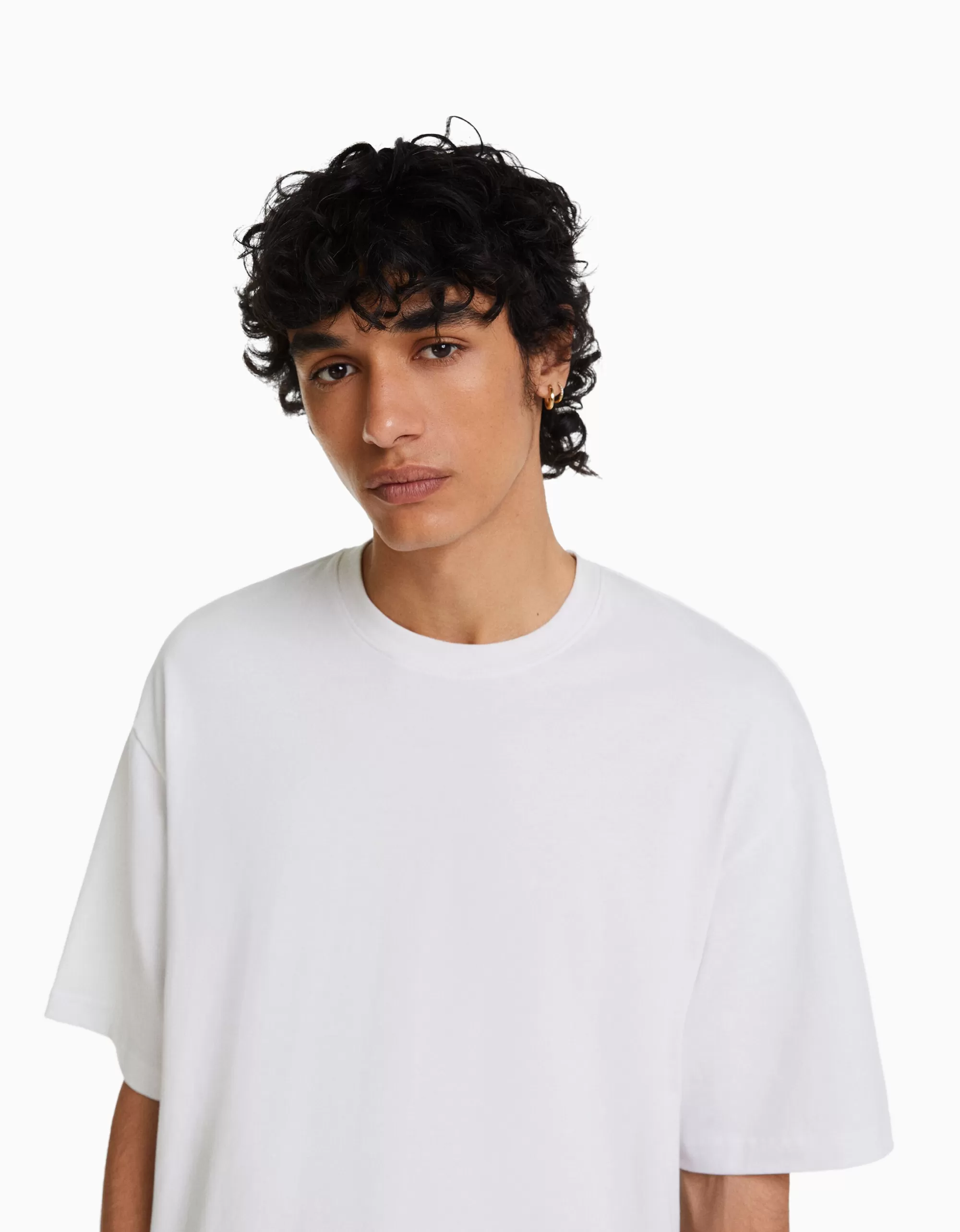 HOMBRE BERSHKA Camiseta manga corta oversize print