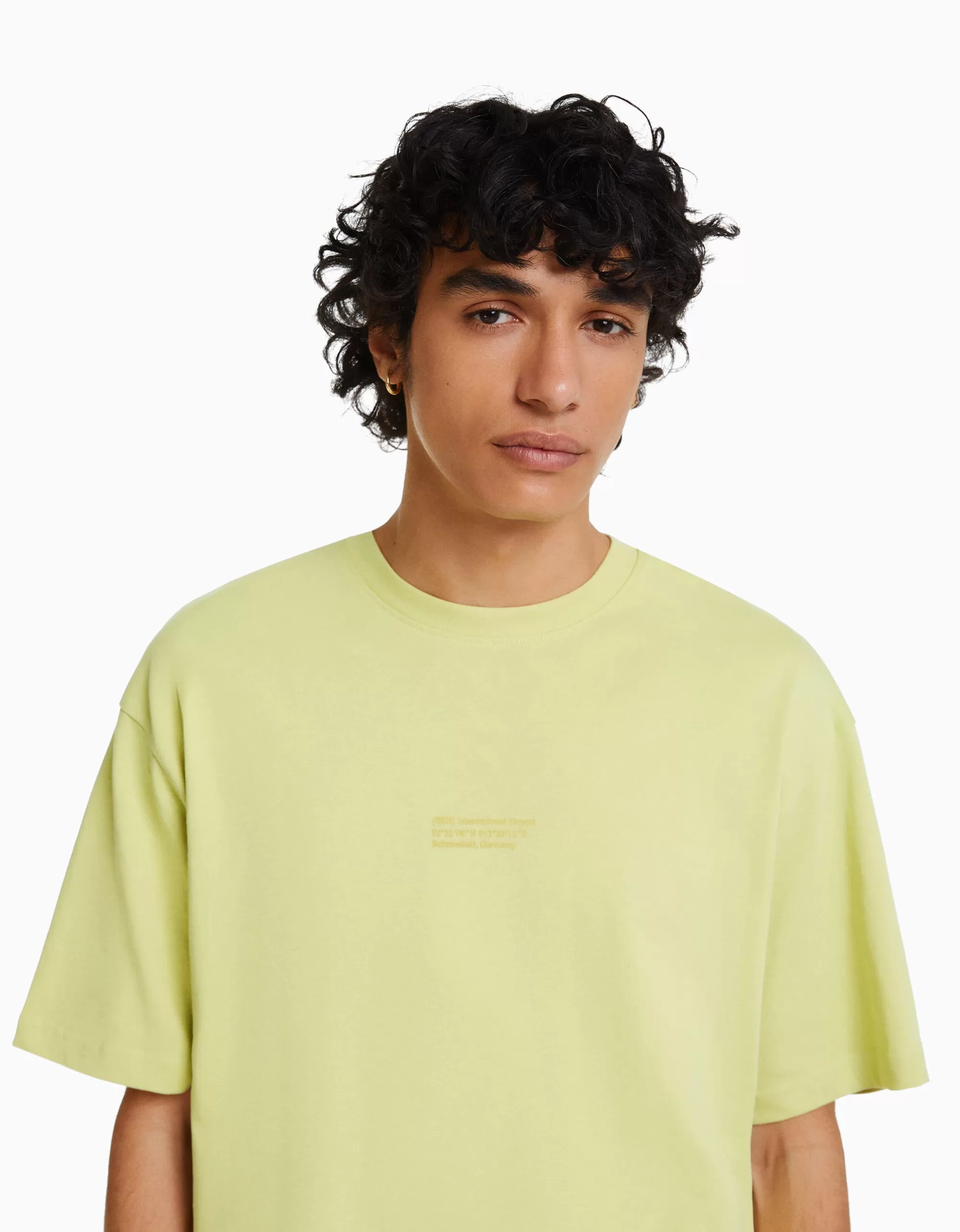 HOMBRE BERSHKA Camiseta manga corta oversize print