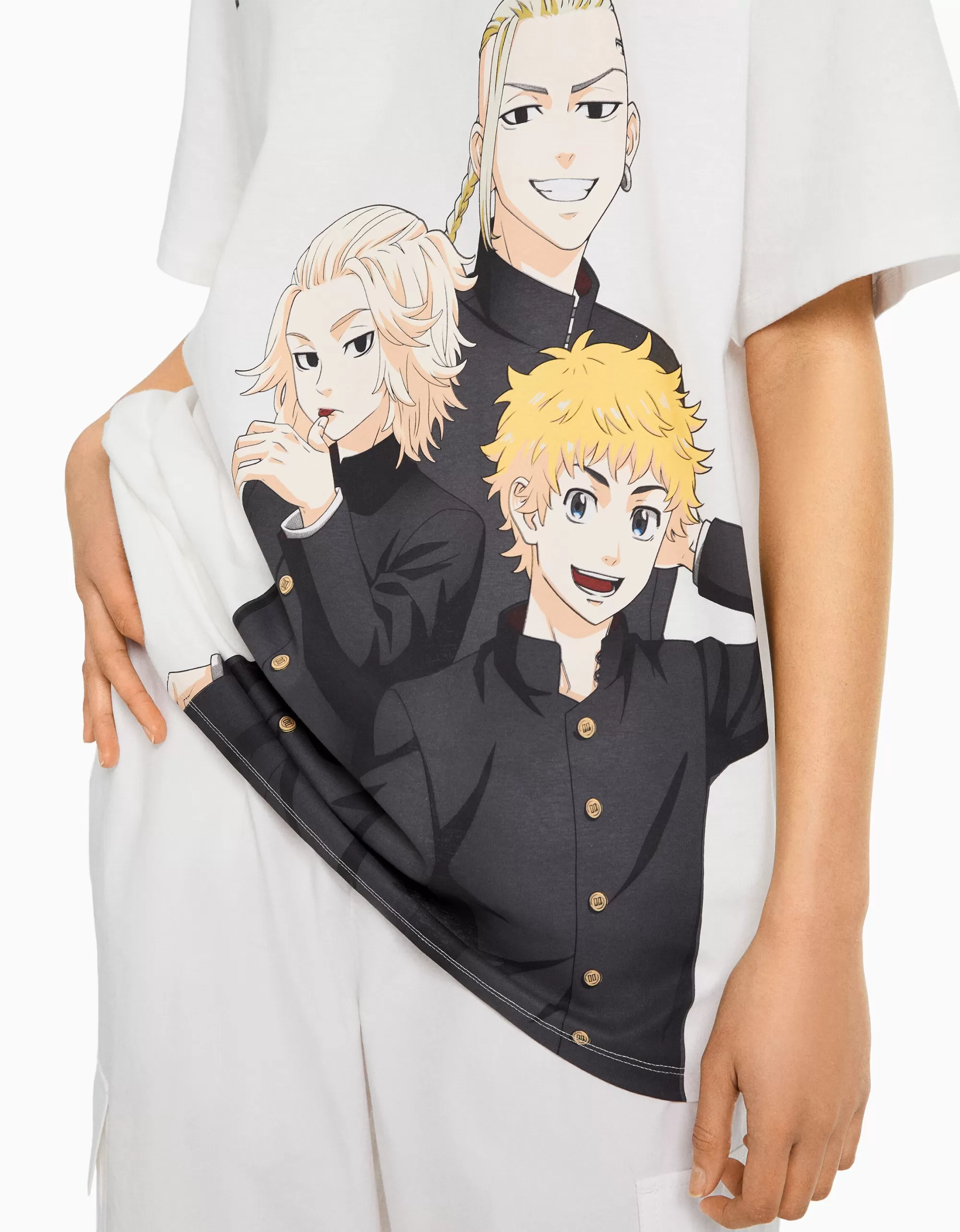 MUJER BERSHKA Camiseta manga corta oversize print TOKYO REVENGERS