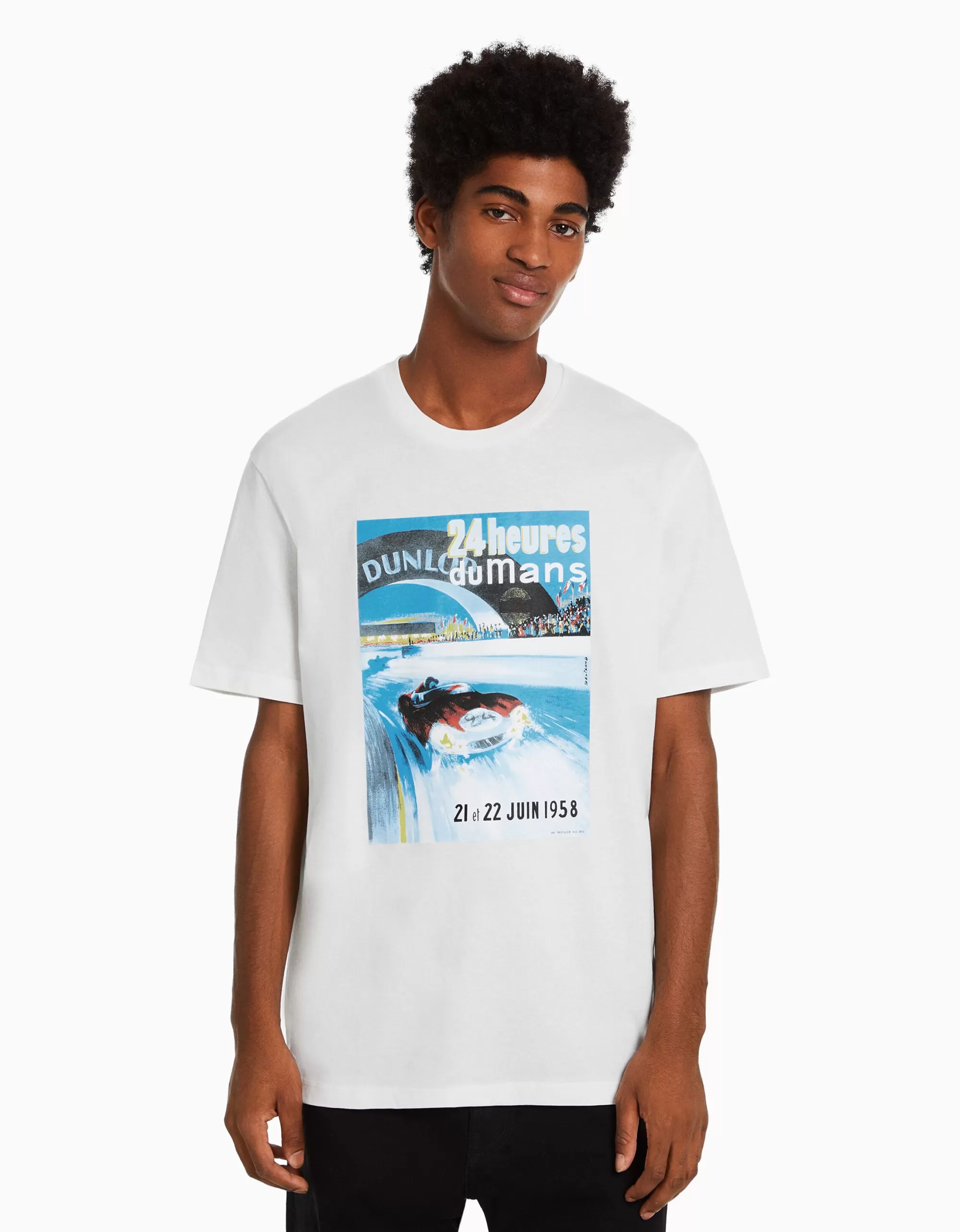 HOMBRE BERSHKA Camiseta manga corta regular fit 24h LE MANS