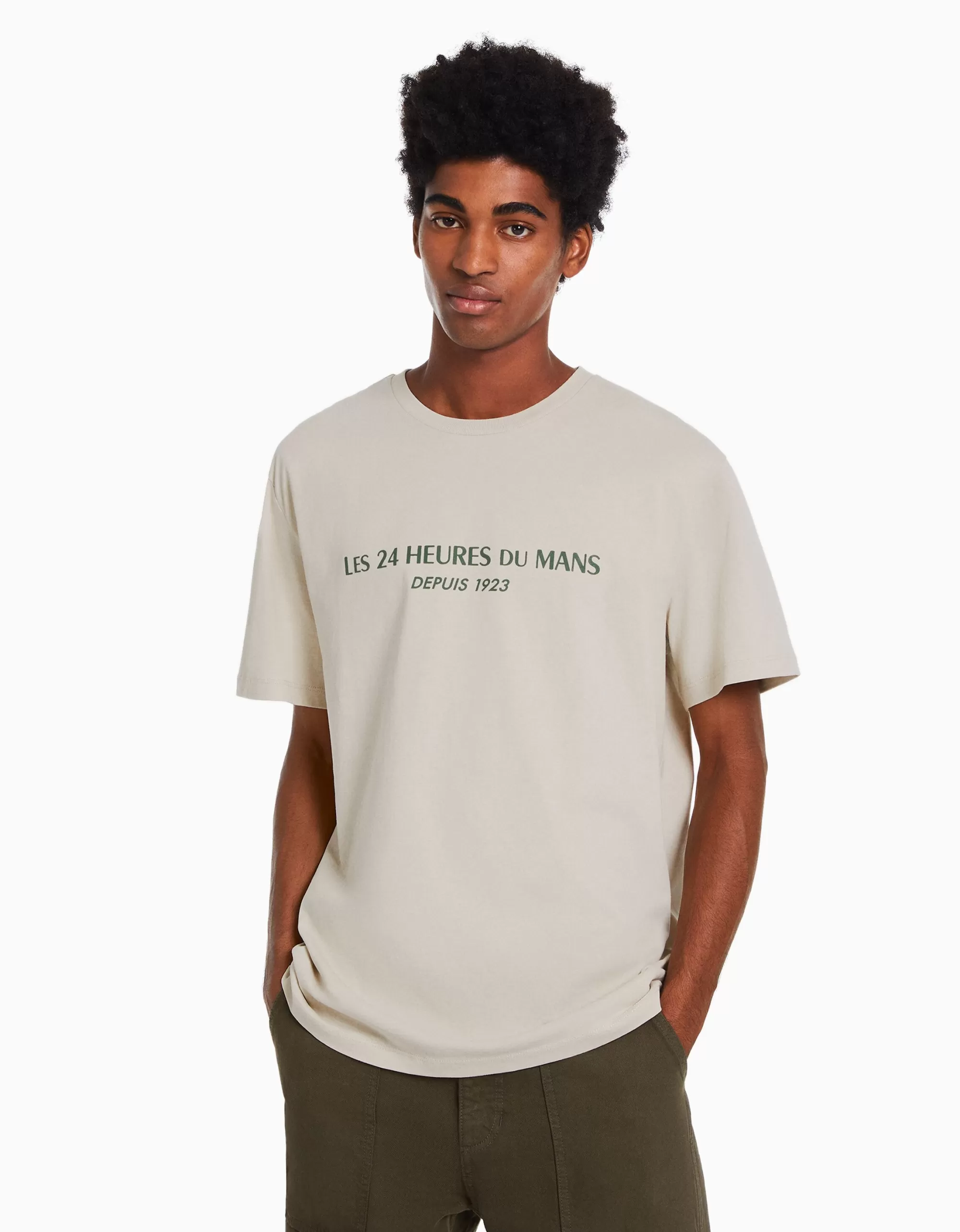 HOMBRE BERSHKA Camiseta manga corta regular fit 24h LE MANS
