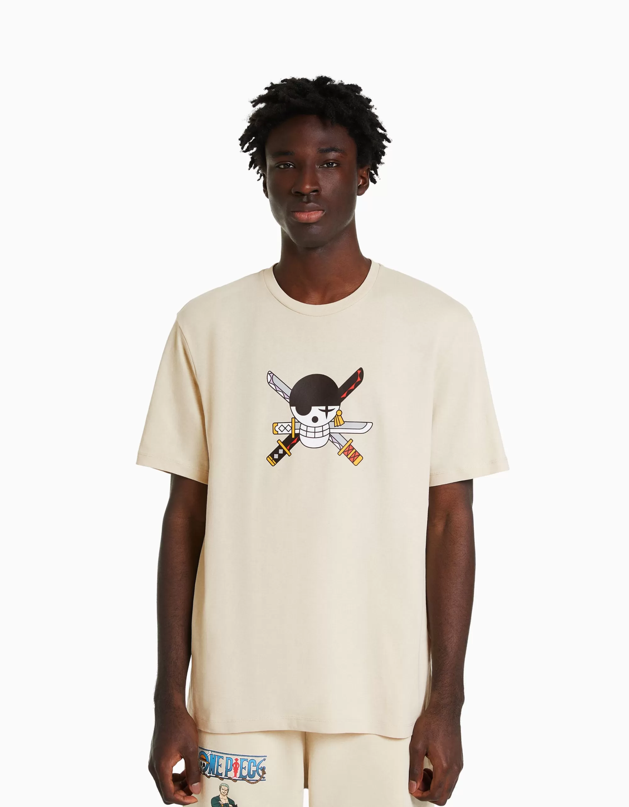 HOMBRE BERSHKA Camiseta manga corta regular fit print One Piece