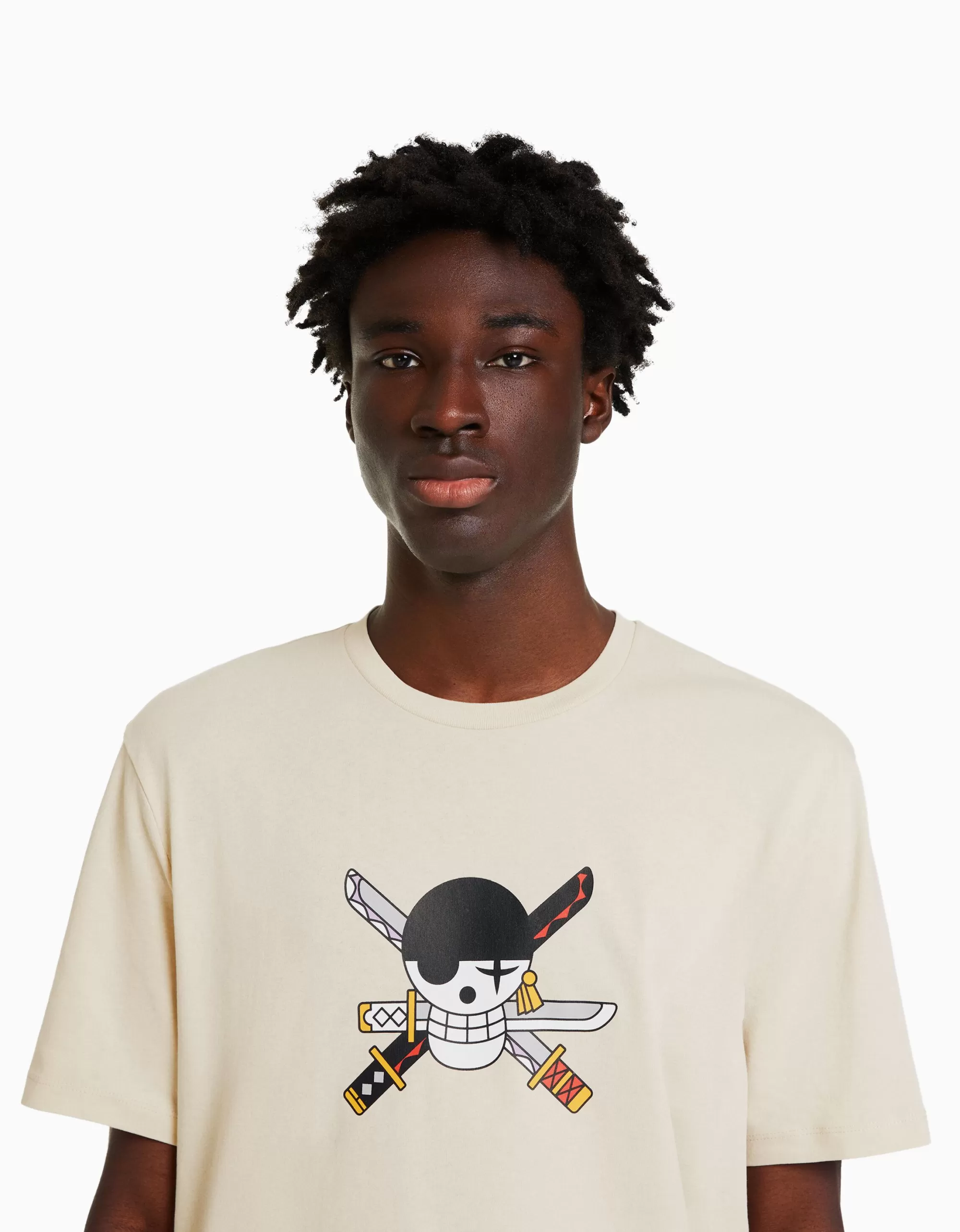 HOMBRE BERSHKA Camiseta manga corta regular fit print One Piece