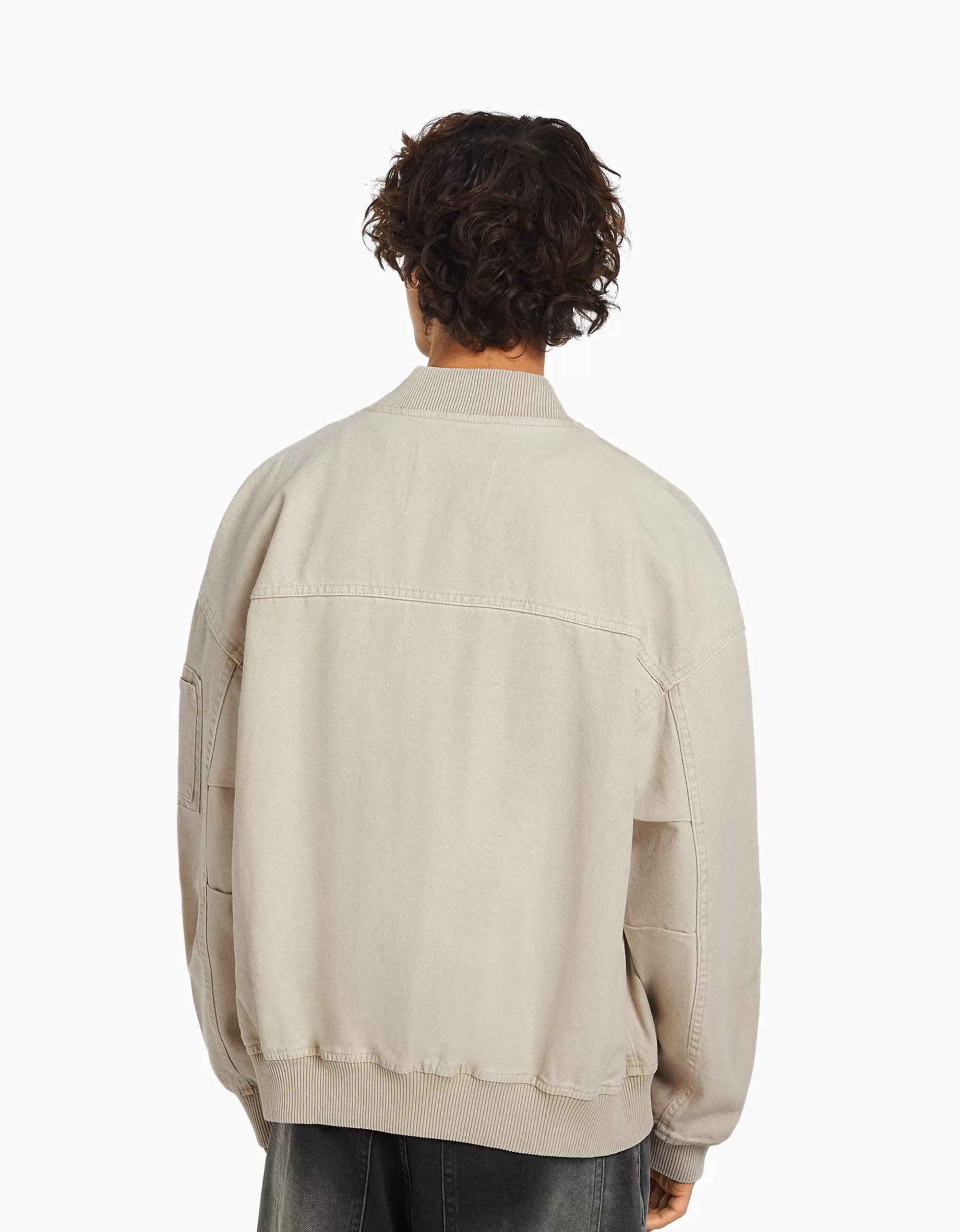 HOMBRE BERSHKA Cazadora bomber algodón