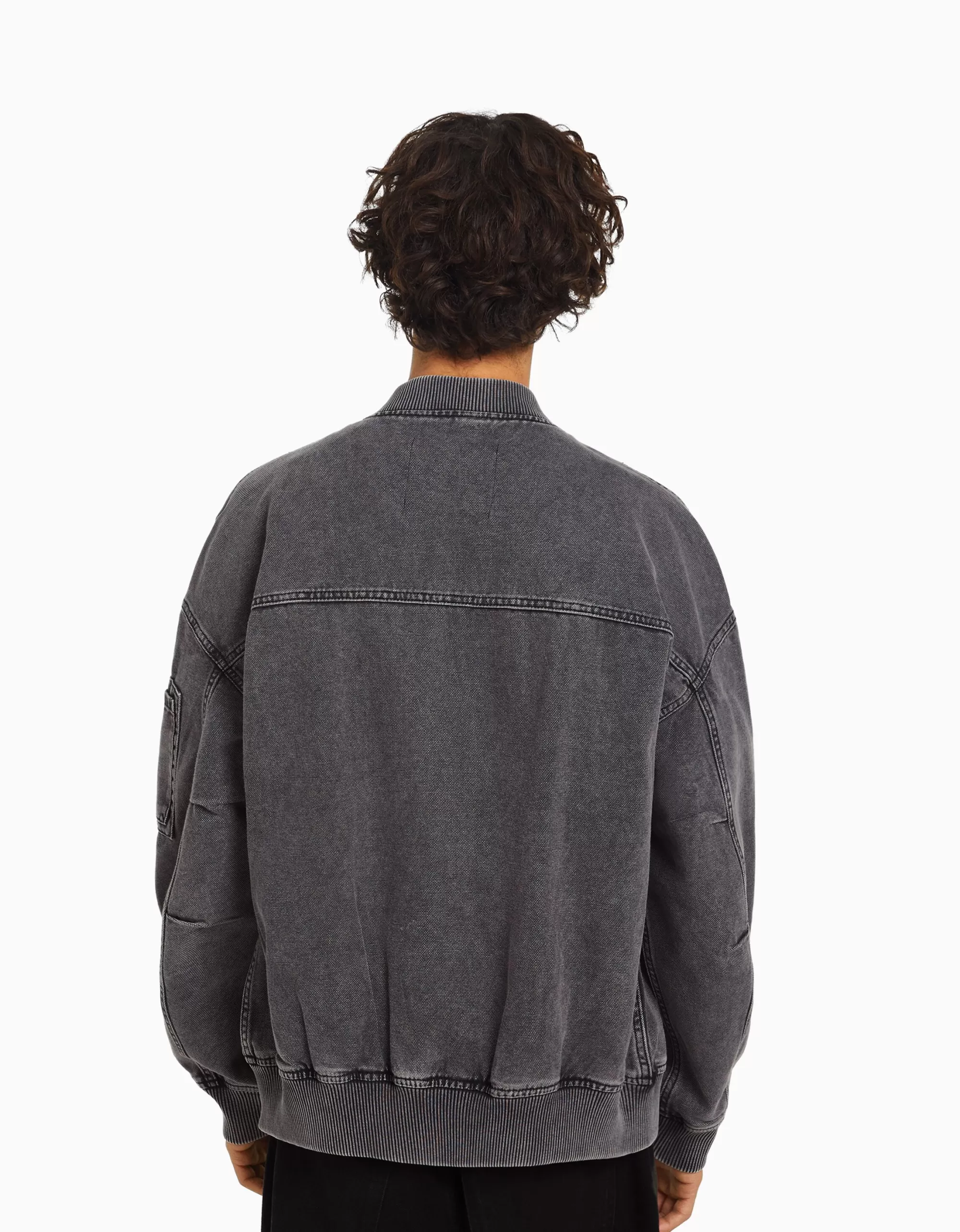 HOMBRE BERSHKA Cazadora bomber algodón