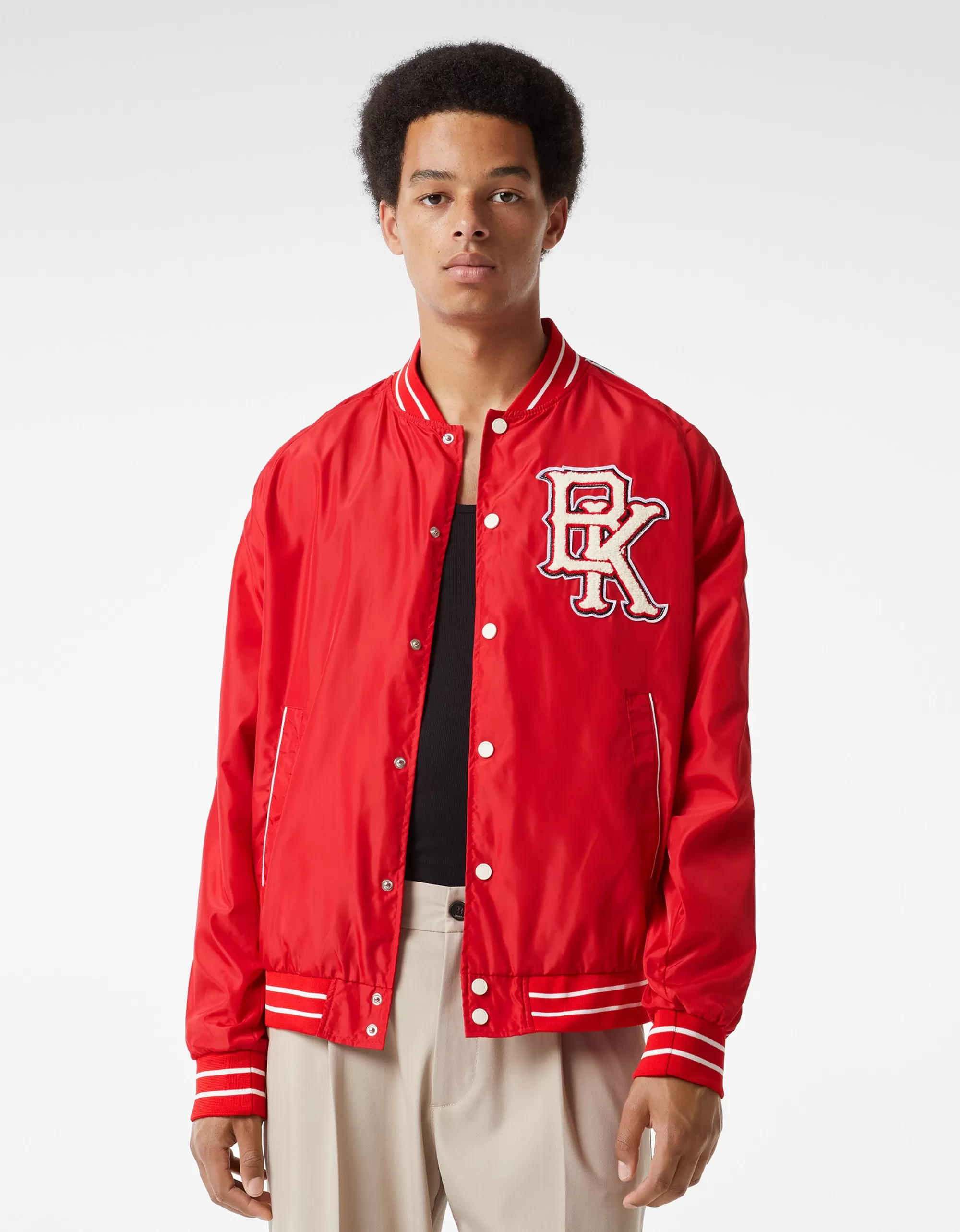 HOMBRE BERSHKA Cazadora ligera efecto nylon varsity