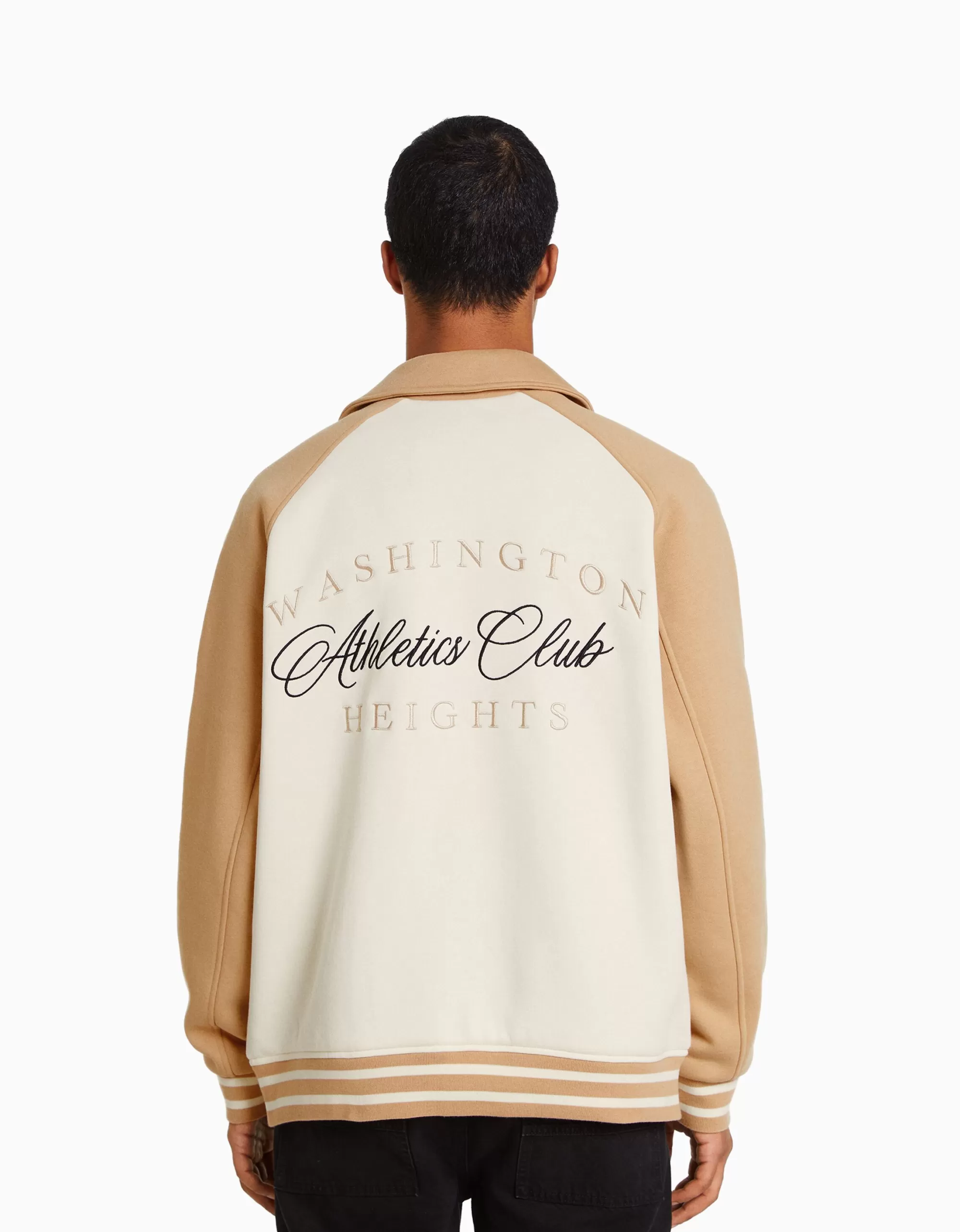 HOMBRE BERSHKA Cazadora tejido contraste