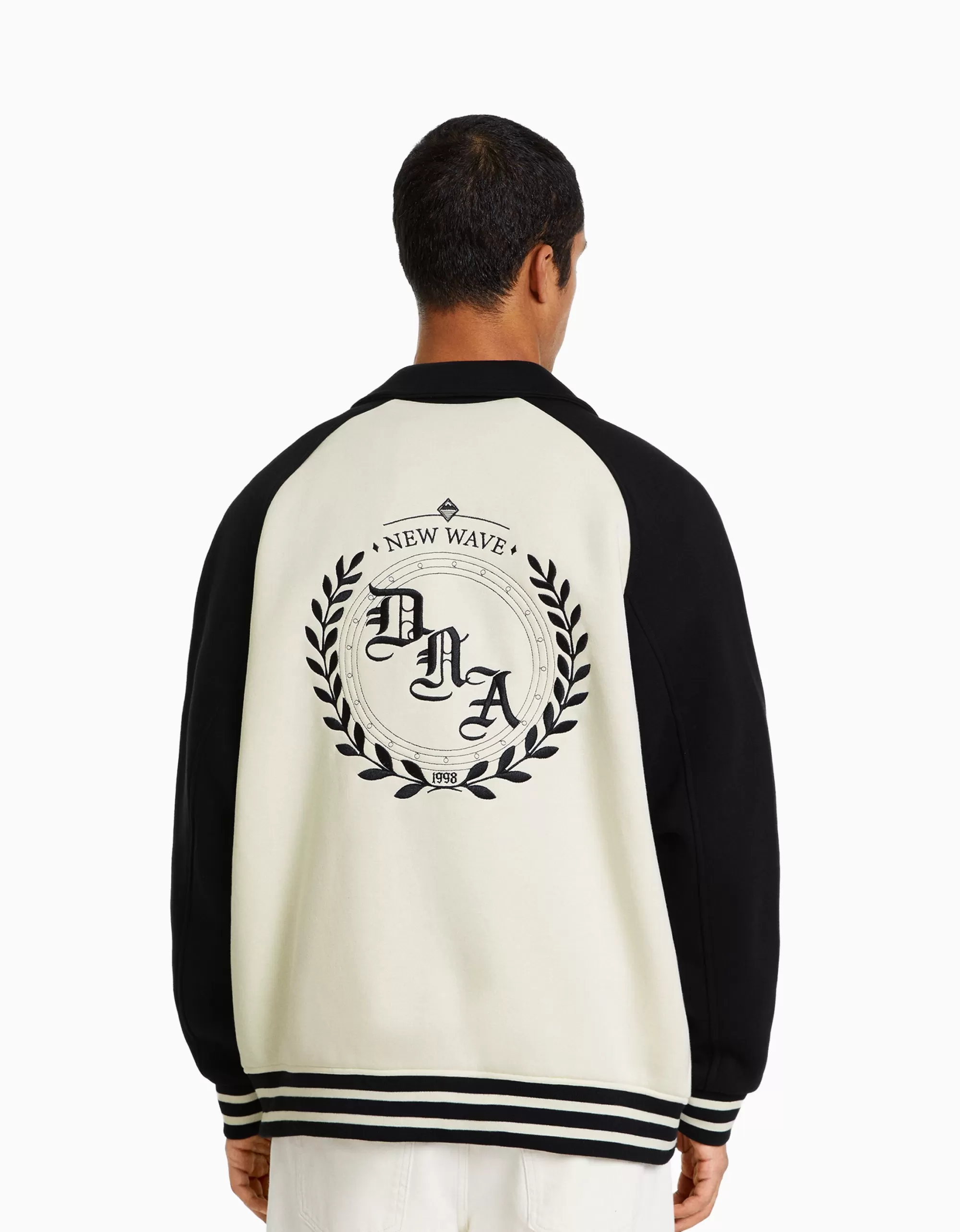 HOMBRE BERSHKA Cazadora tejido contraste