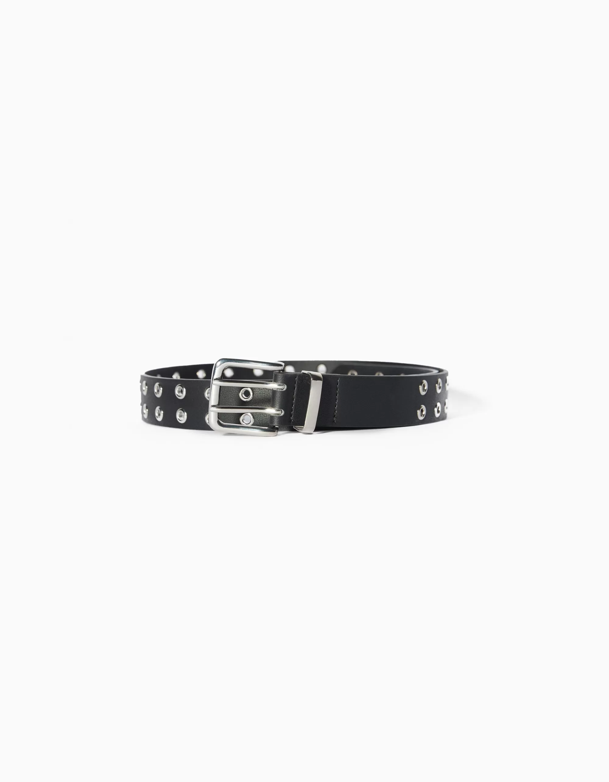 MUJER BERSHKA Cinturón efecto piel eyelets