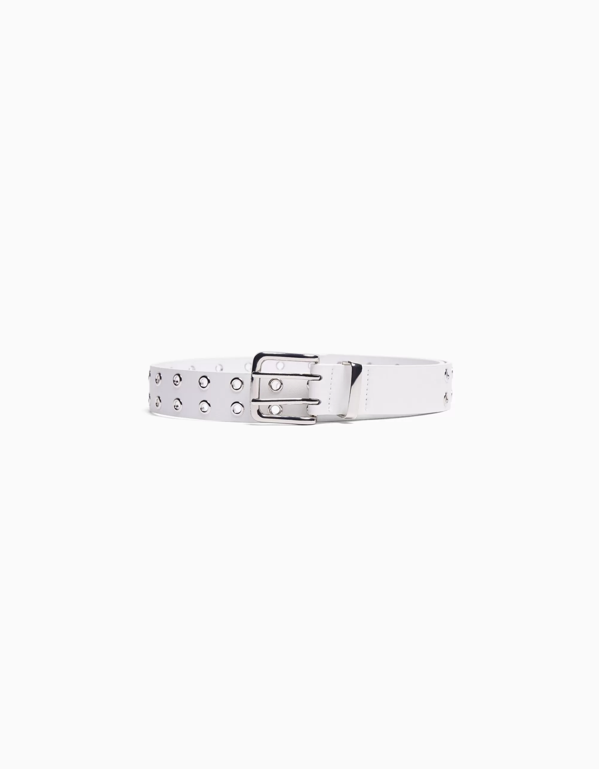 MUJER BERSHKA Cinturón efecto piel eyelets