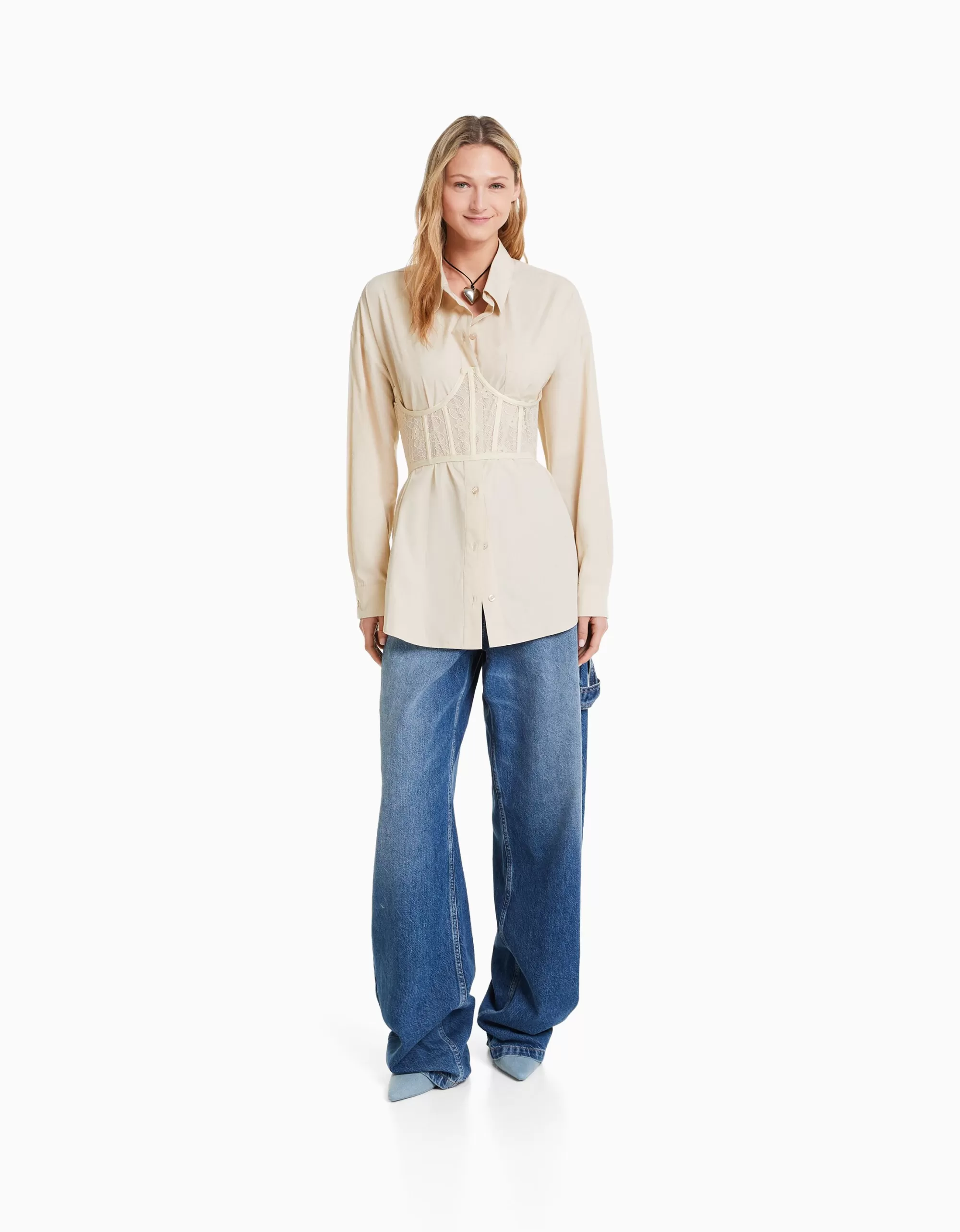 MUJER BERSHKA Corsé encaje