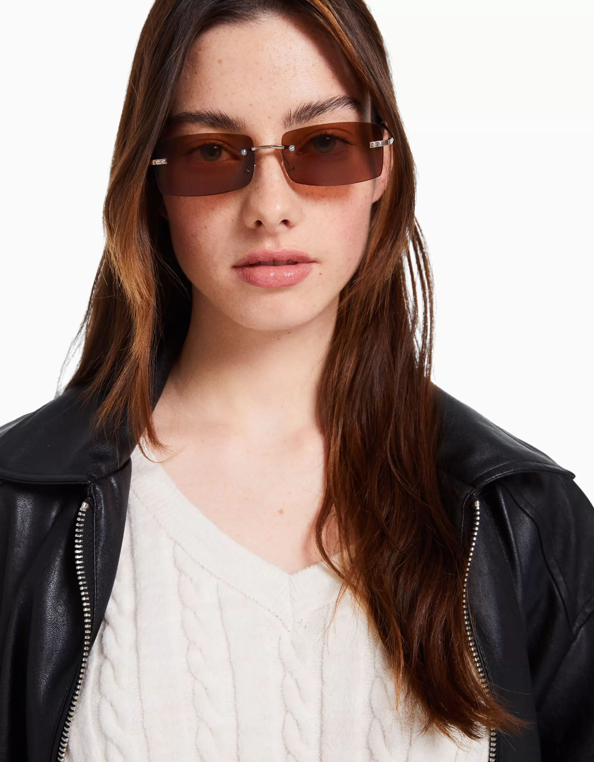 MUJER BERSHKA Gafas rectangular sin marco