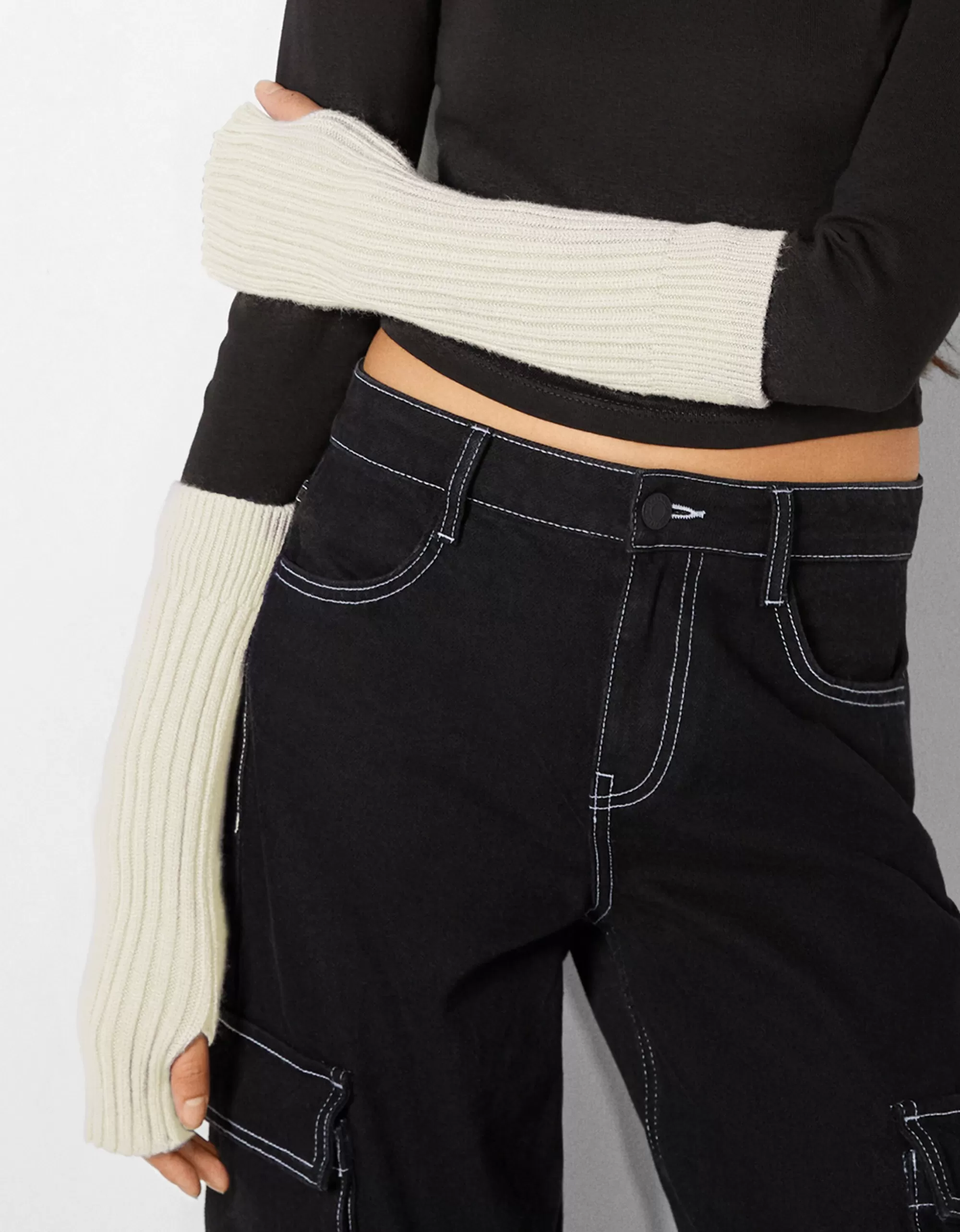 MUJER BERSHKA Guantes mitones largos