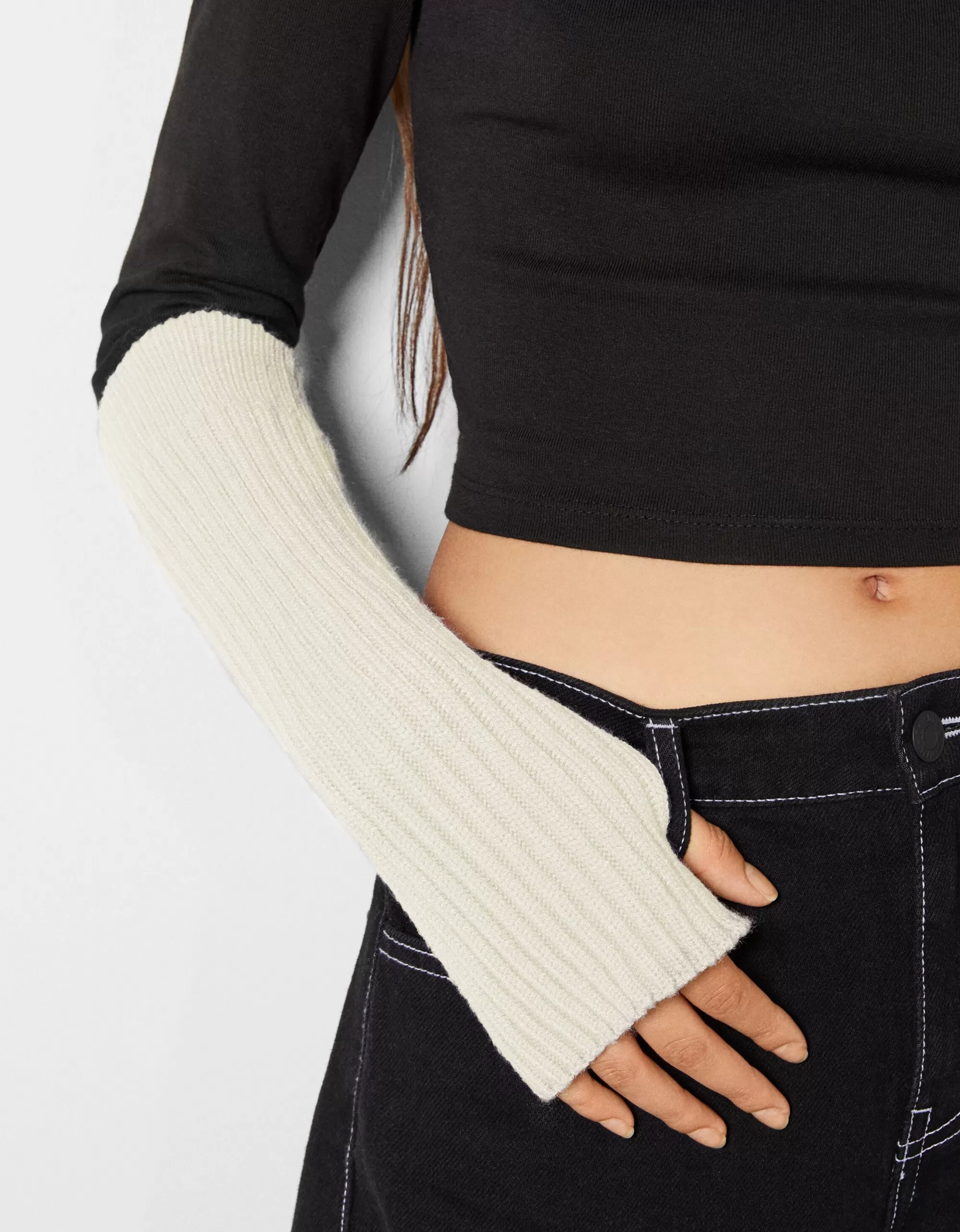 MUJER BERSHKA Guantes mitones largos