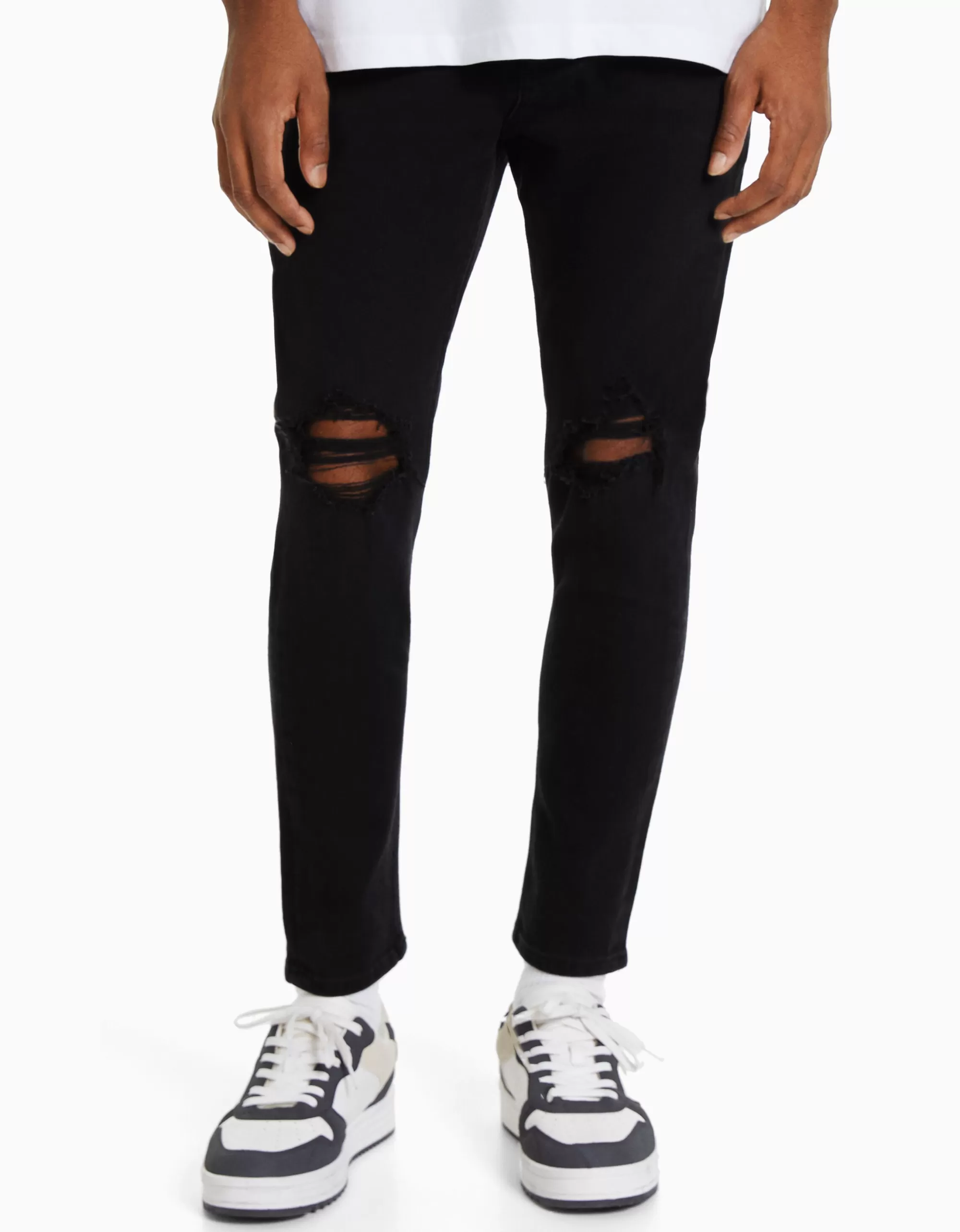 HOMBRE BERSHKA Jeans carrot rotos