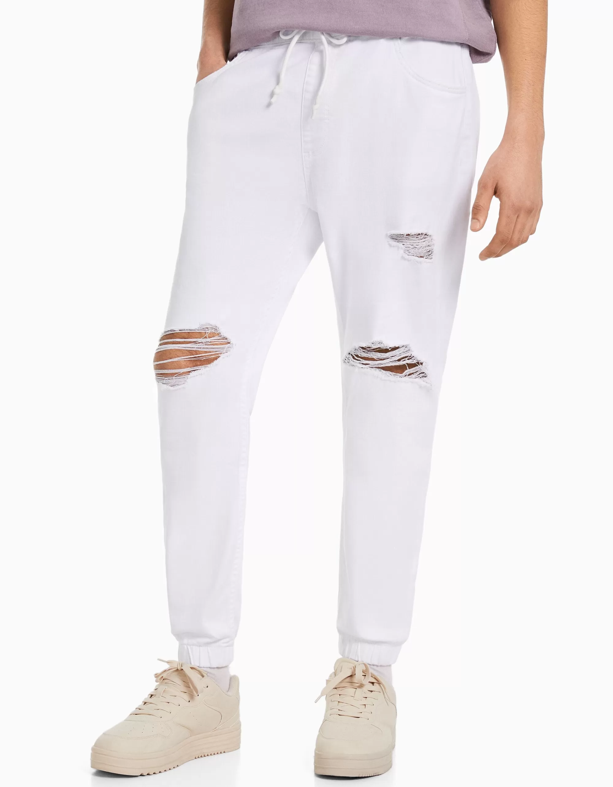 HOMBRE BERSHKA Jeans jogger color rotos