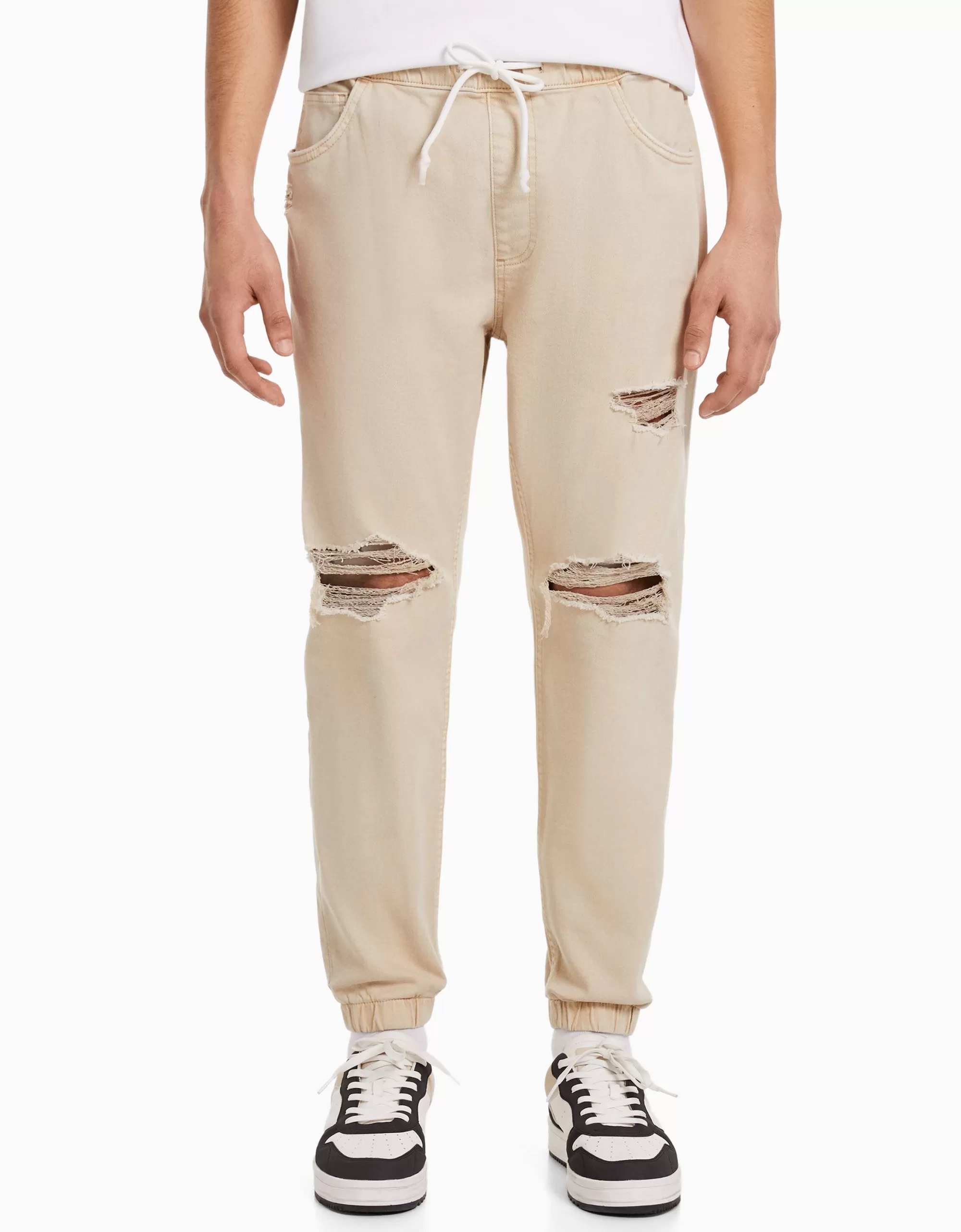 HOMBRE BERSHKA Jeans jogger color rotos