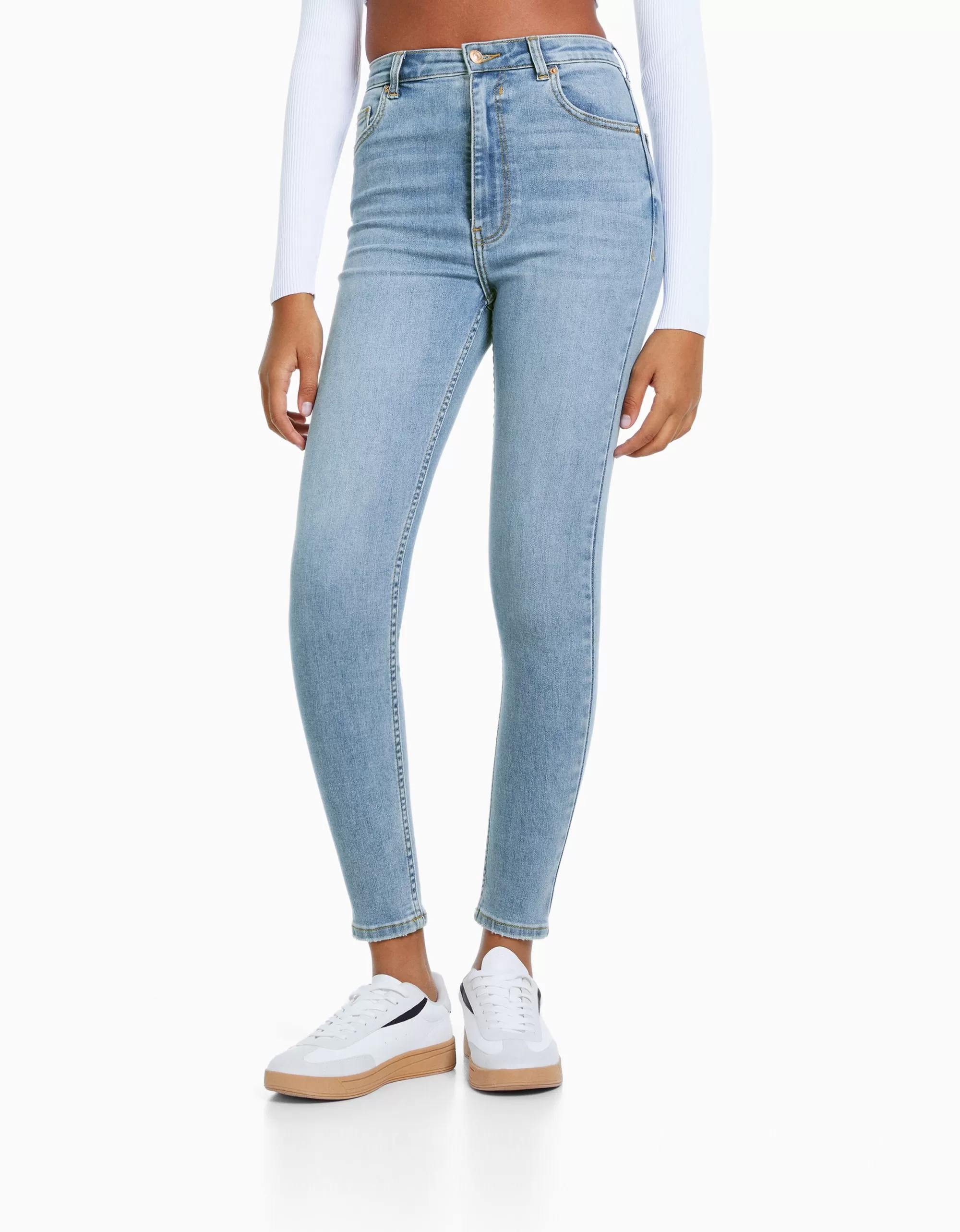 MUJER BERSHKA Jeans skinny super high waist