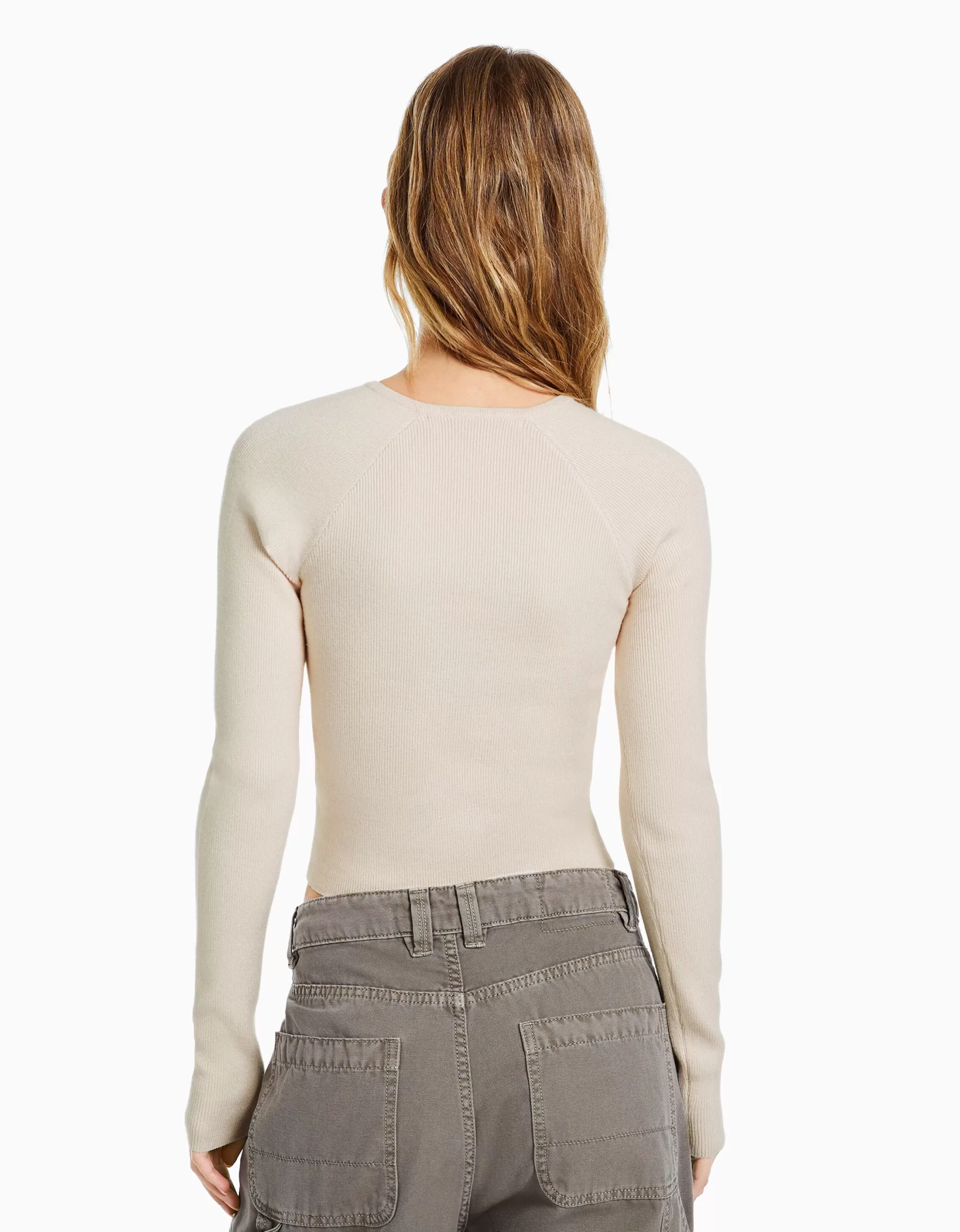 MUJER BERSHKA Jersey cruzado delantero cut out