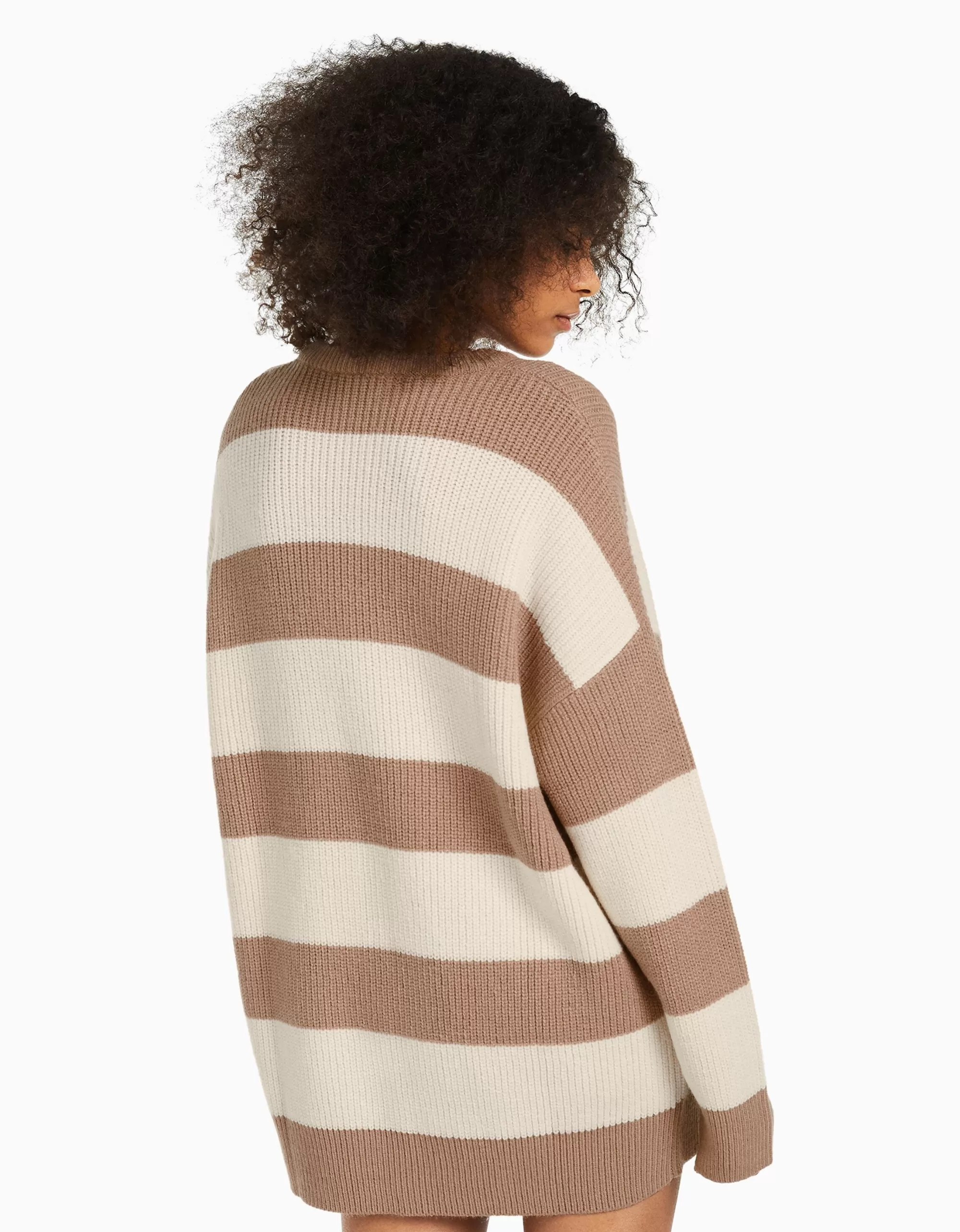 MUJER BERSHKA Jersey cuello redondo rayas