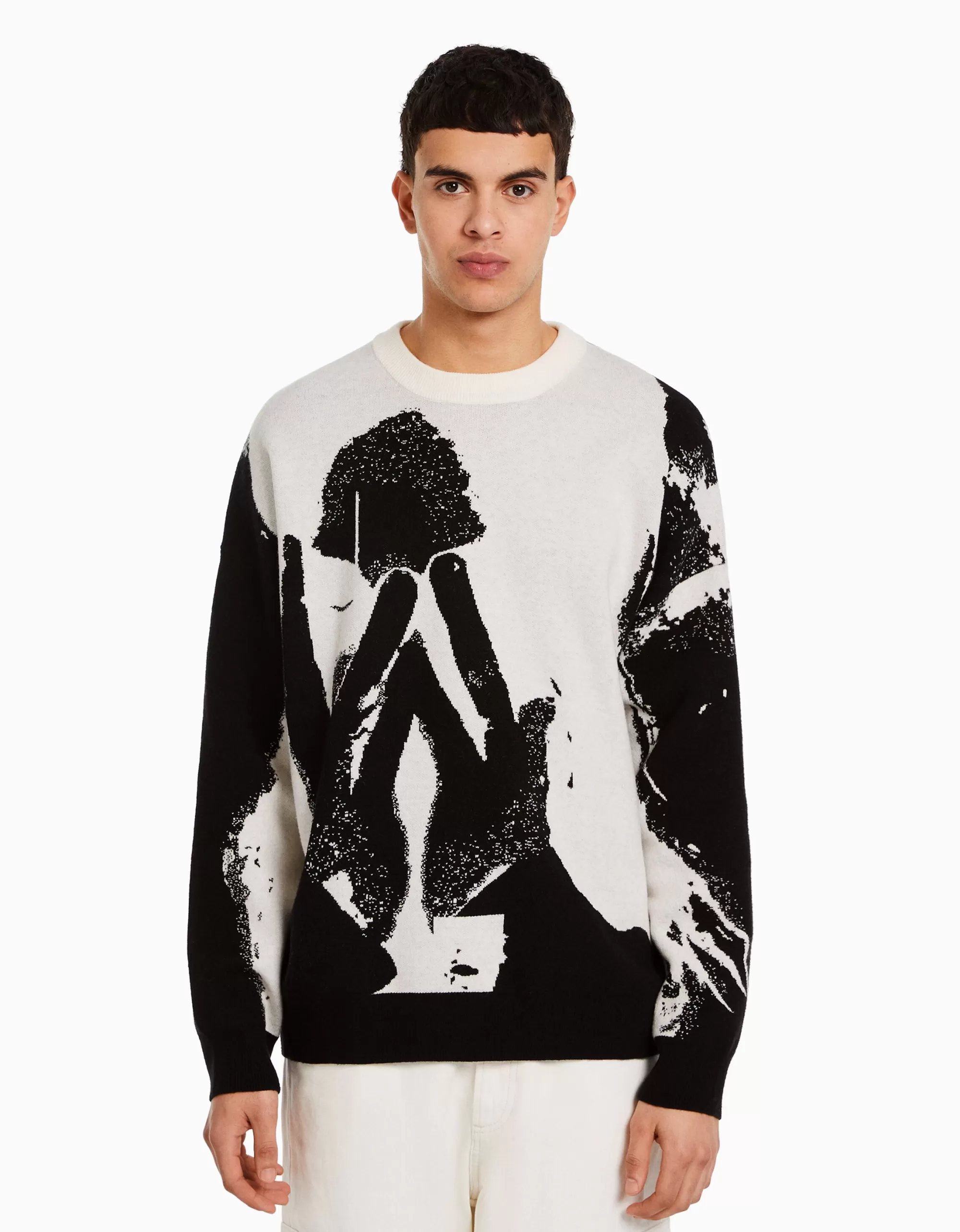 HOMBRE BERSHKA Jersey intarsia