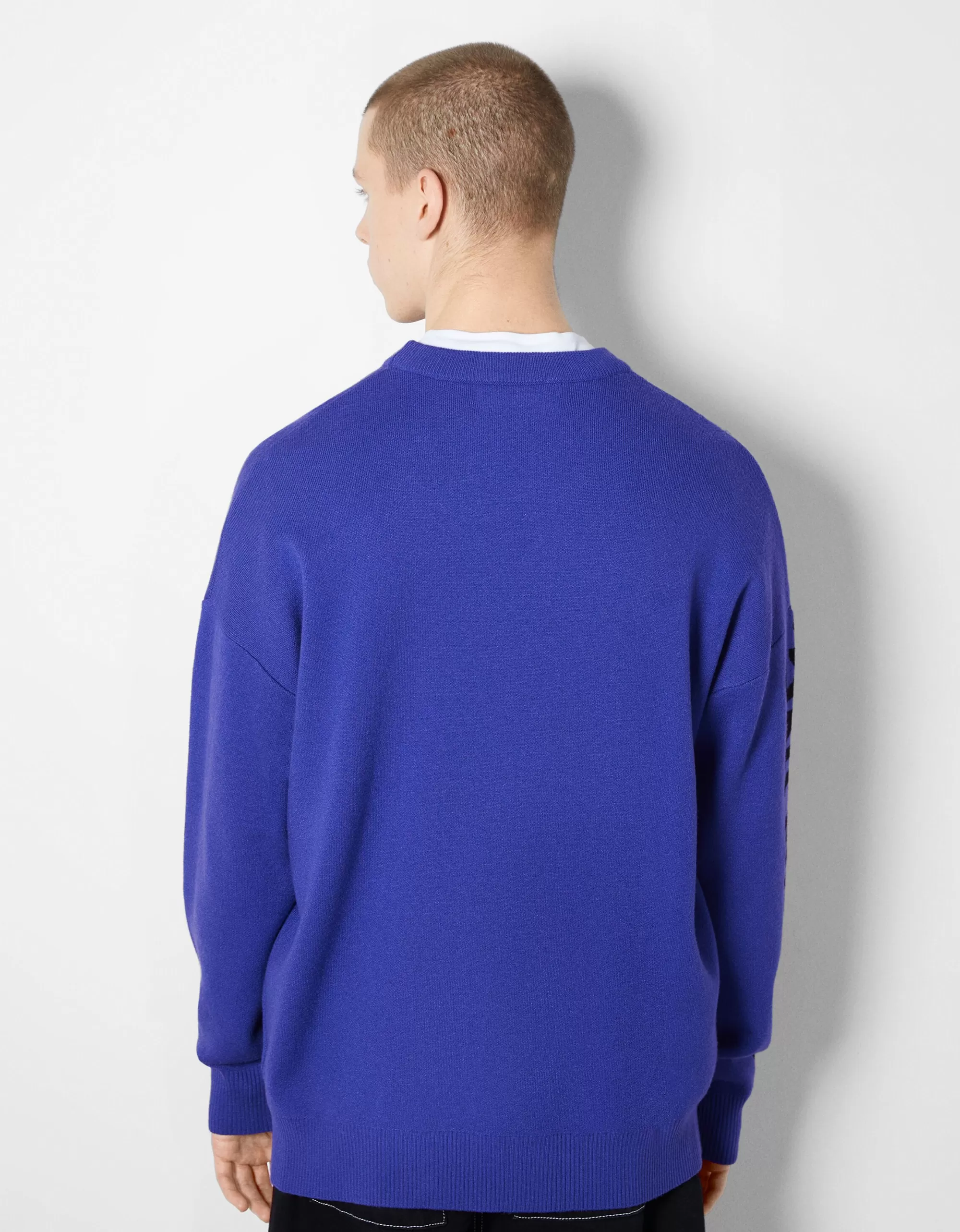 HOMBRE BERSHKA Jersey manga larga print