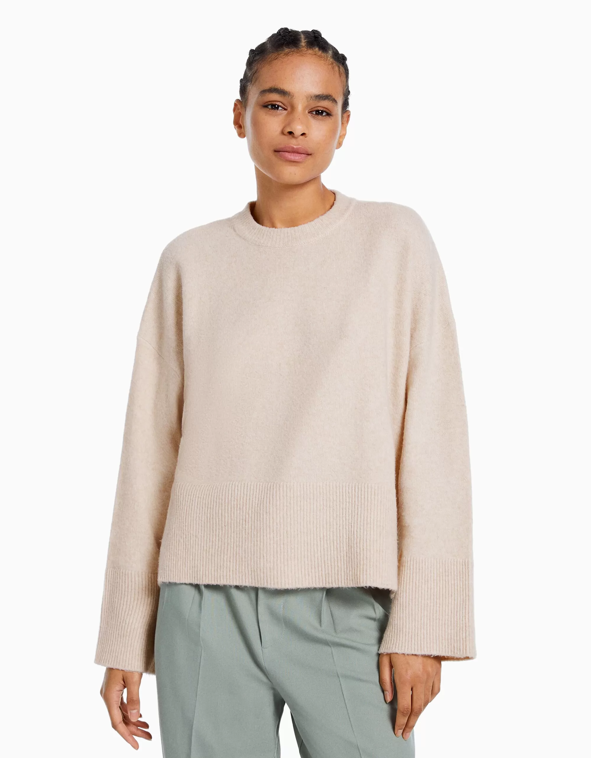 MUJER BERSHKA Jersey oversize